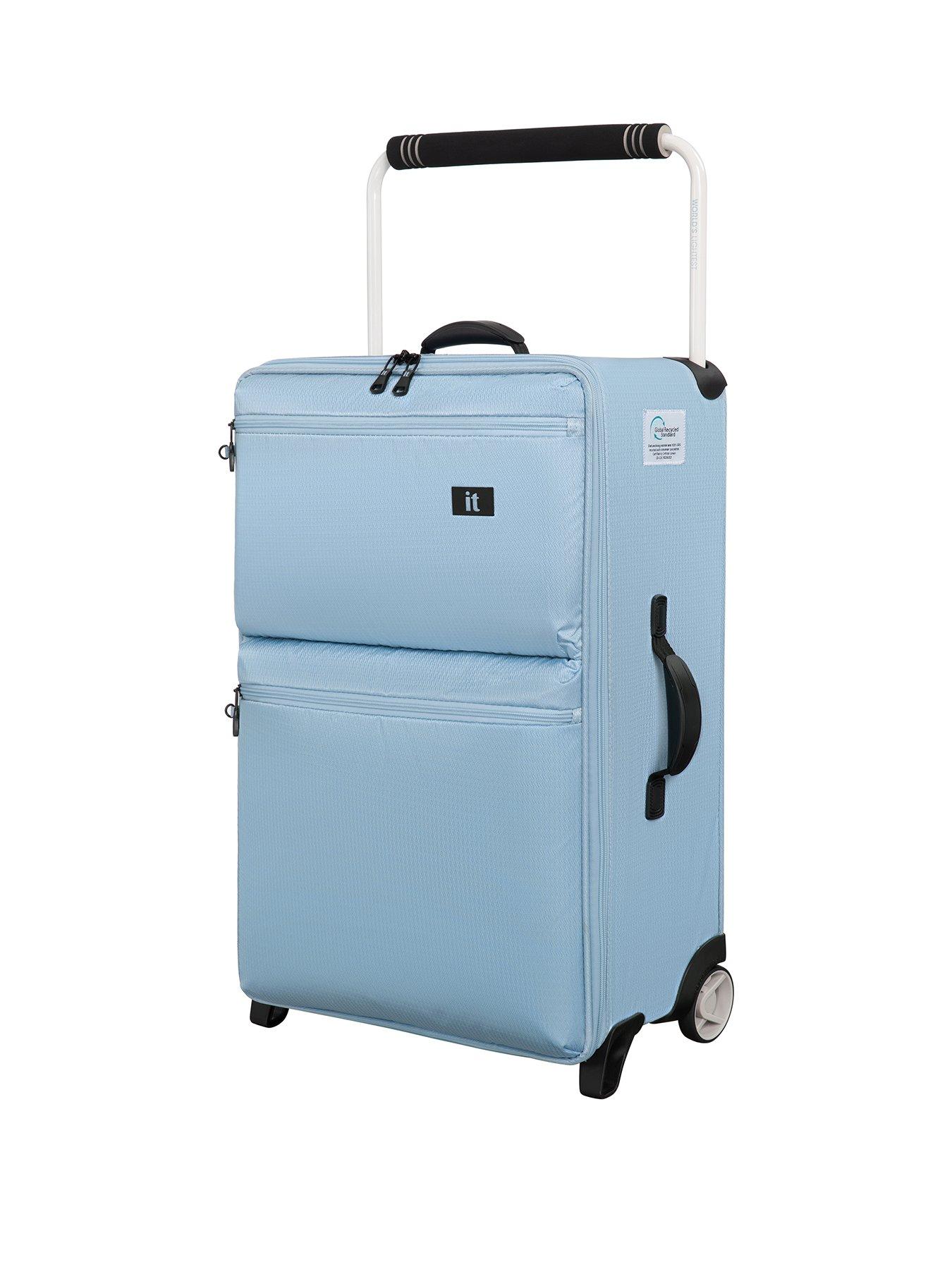 Image 1 of 6 of it Luggage Popstar Blue World's Lightest Wide Handle Medium Suitcase