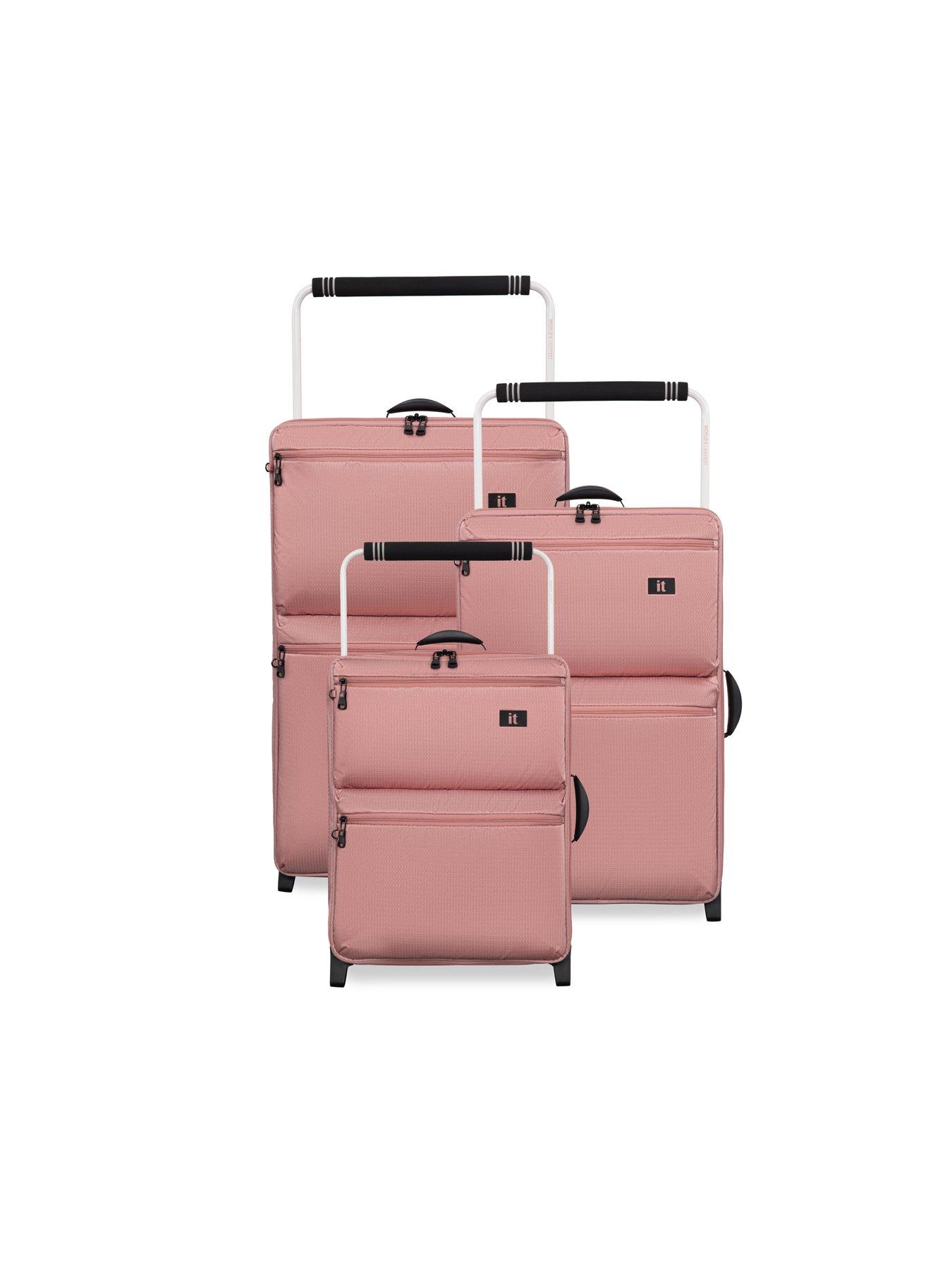 Image 2 of 7 of it Luggage Popstar Blush World's Lightest Wide Handle 3pc Suitcase Set