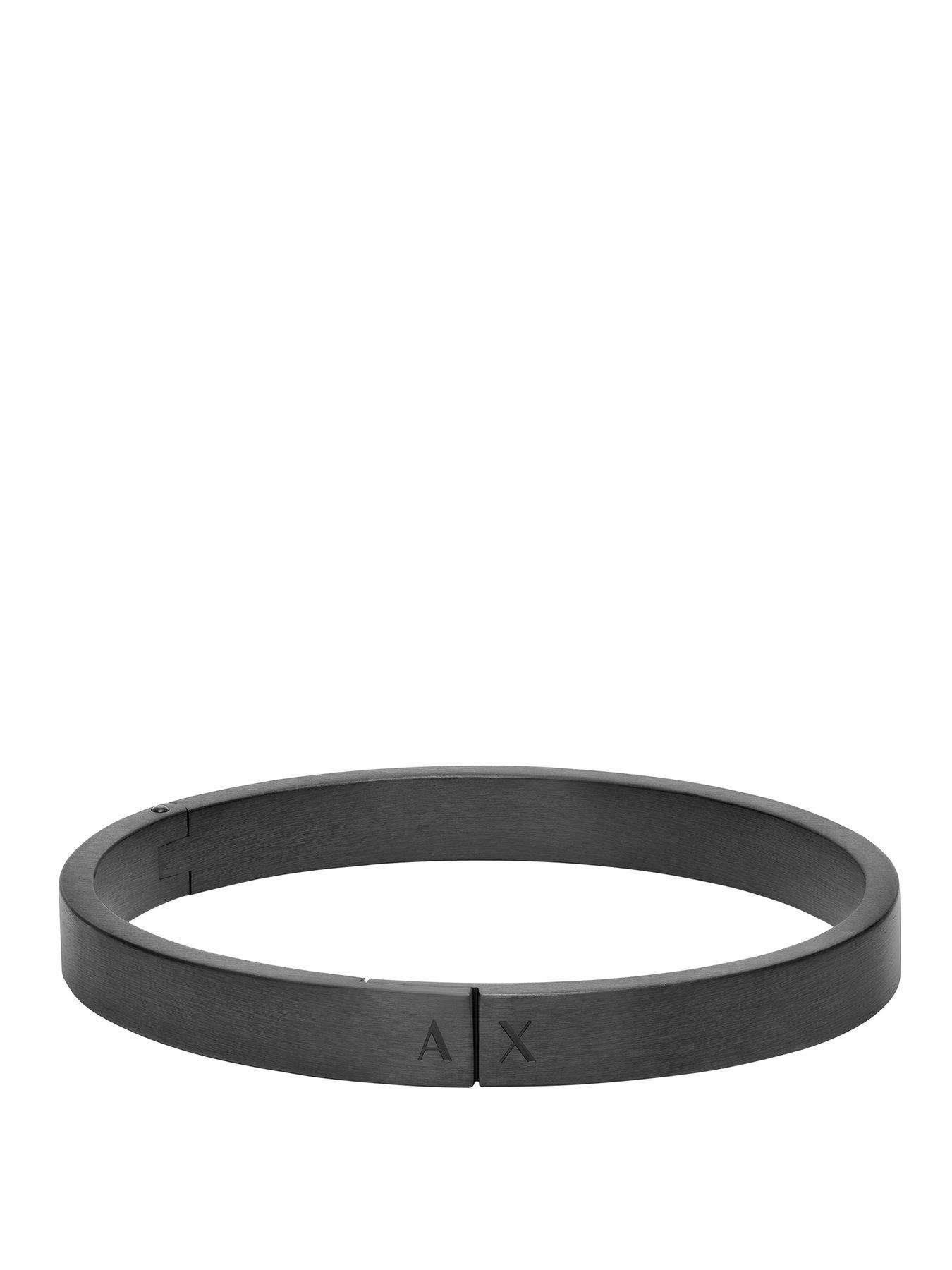 Image 1 of 2 of Armani Exchange Mens Black Stainless Steel Bangle Bracelet, AXG0173001