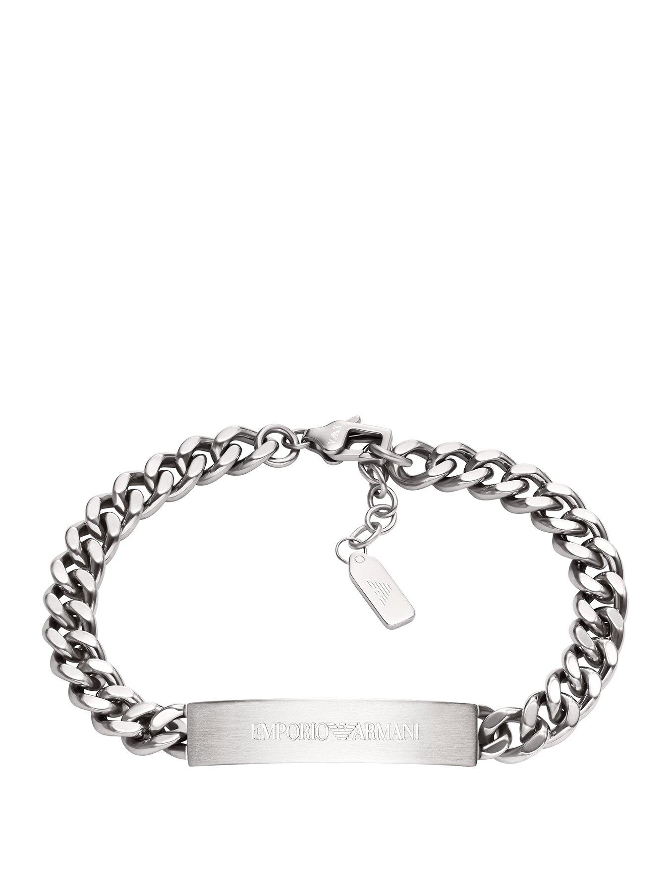 Emporio Armani Mens Stainless Steel ID Bracelet, EGS3304040