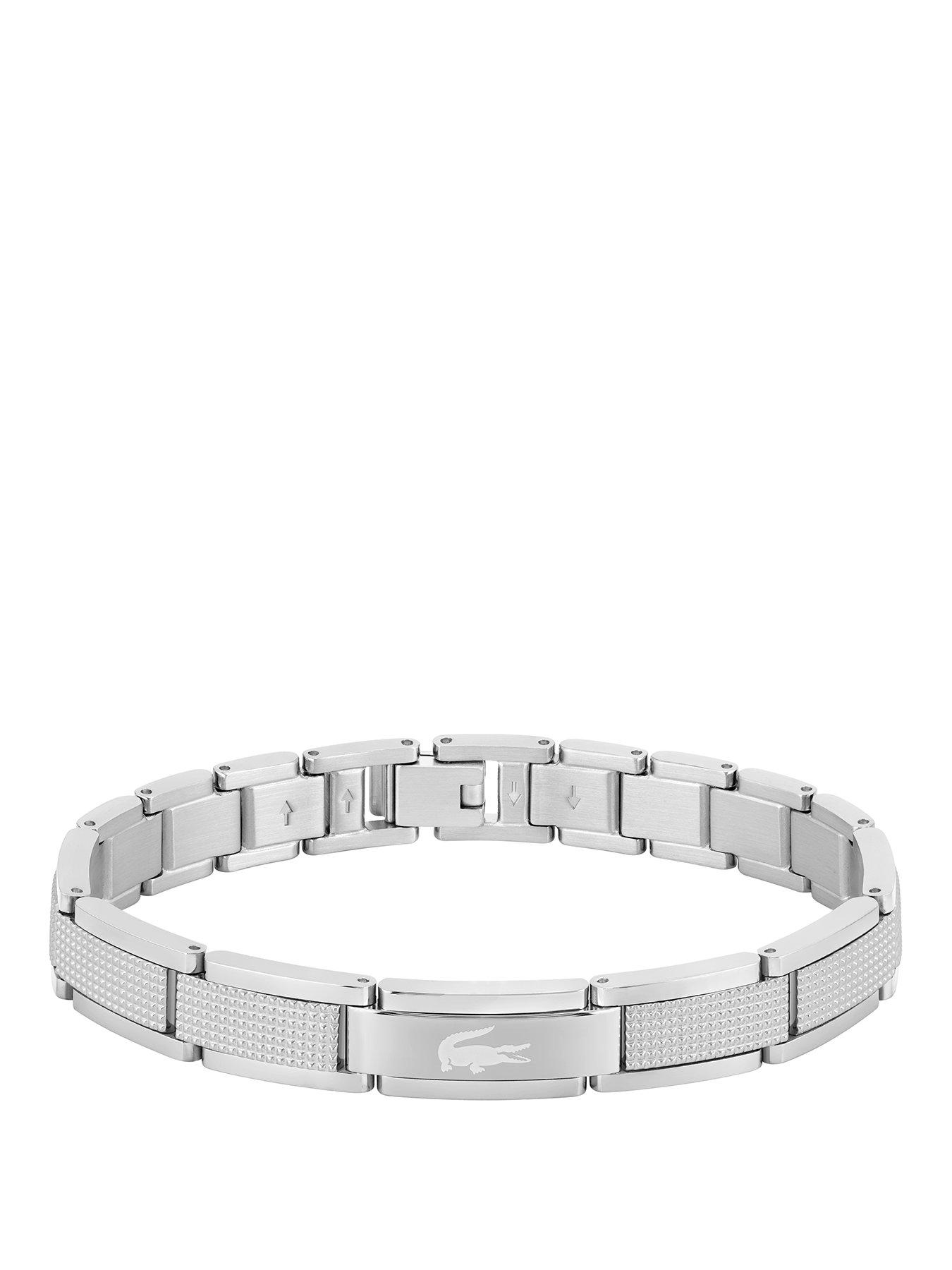 Lacoste Mens Stencil Stainless Steel Bracelet