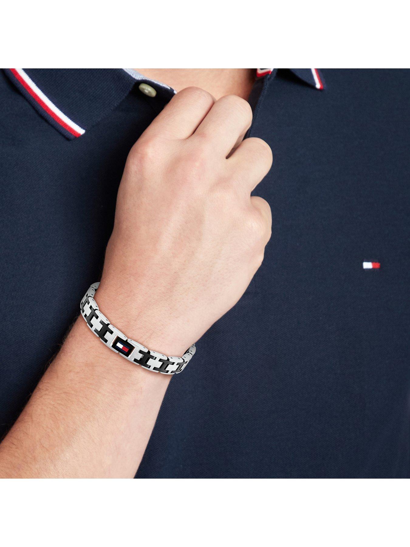 Image 2 of 4 of Tommy Hilfiger Men's Two Tone Black IP and Stainless Steel Bracelet