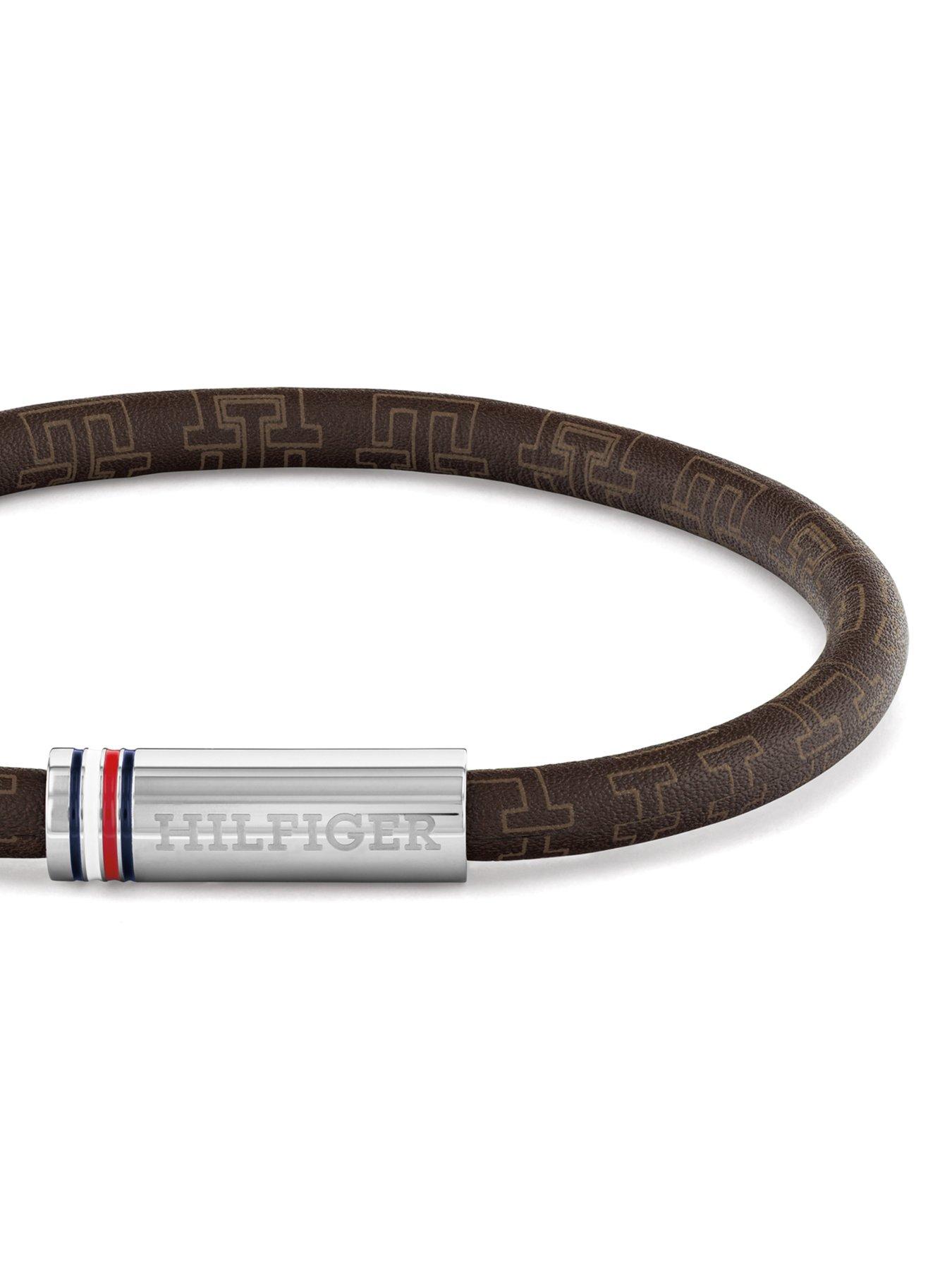Image 2 of 5 of Tommy Hilfiger Men's Brown Cord Leather Bracelet