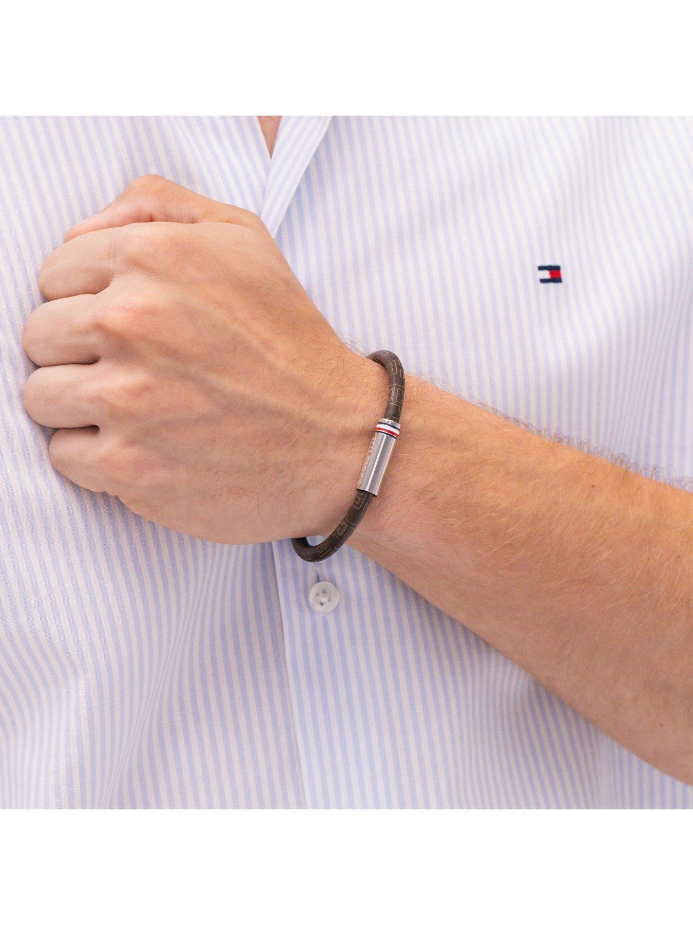 Image 3 of 5 of Tommy Hilfiger Men's Brown Cord Leather Bracelet