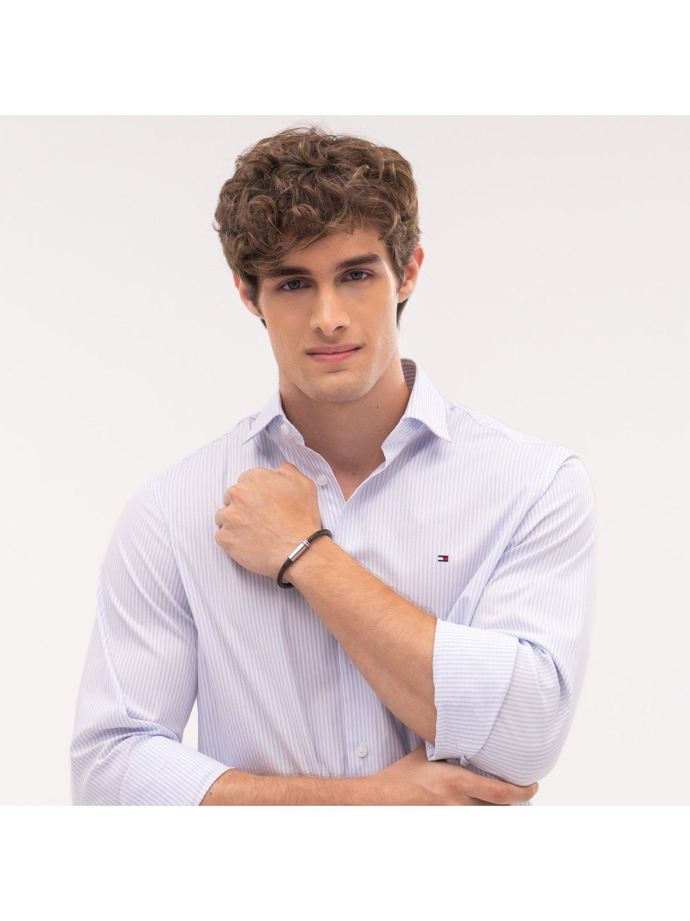 Image 4 of 5 of Tommy Hilfiger Men's Brown Cord Leather Bracelet