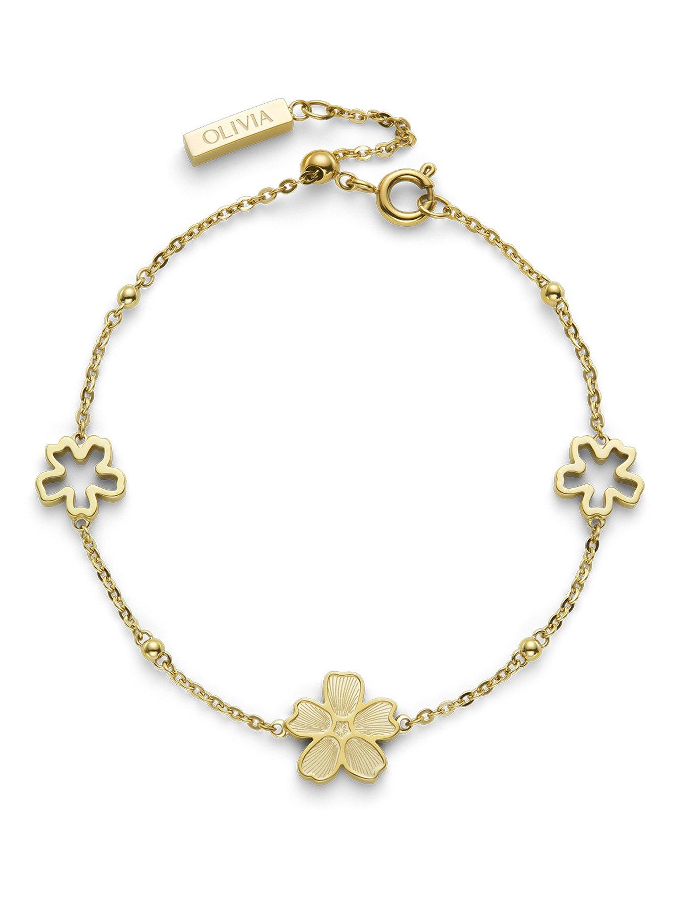 Image 1 of 7 of Olivia Burton Gold IP Forget Me Not Necklace