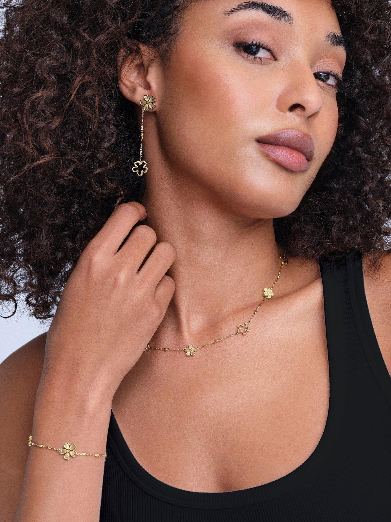 Image 6 of 7 of Olivia Burton Gold IP Forget Me Not Necklace