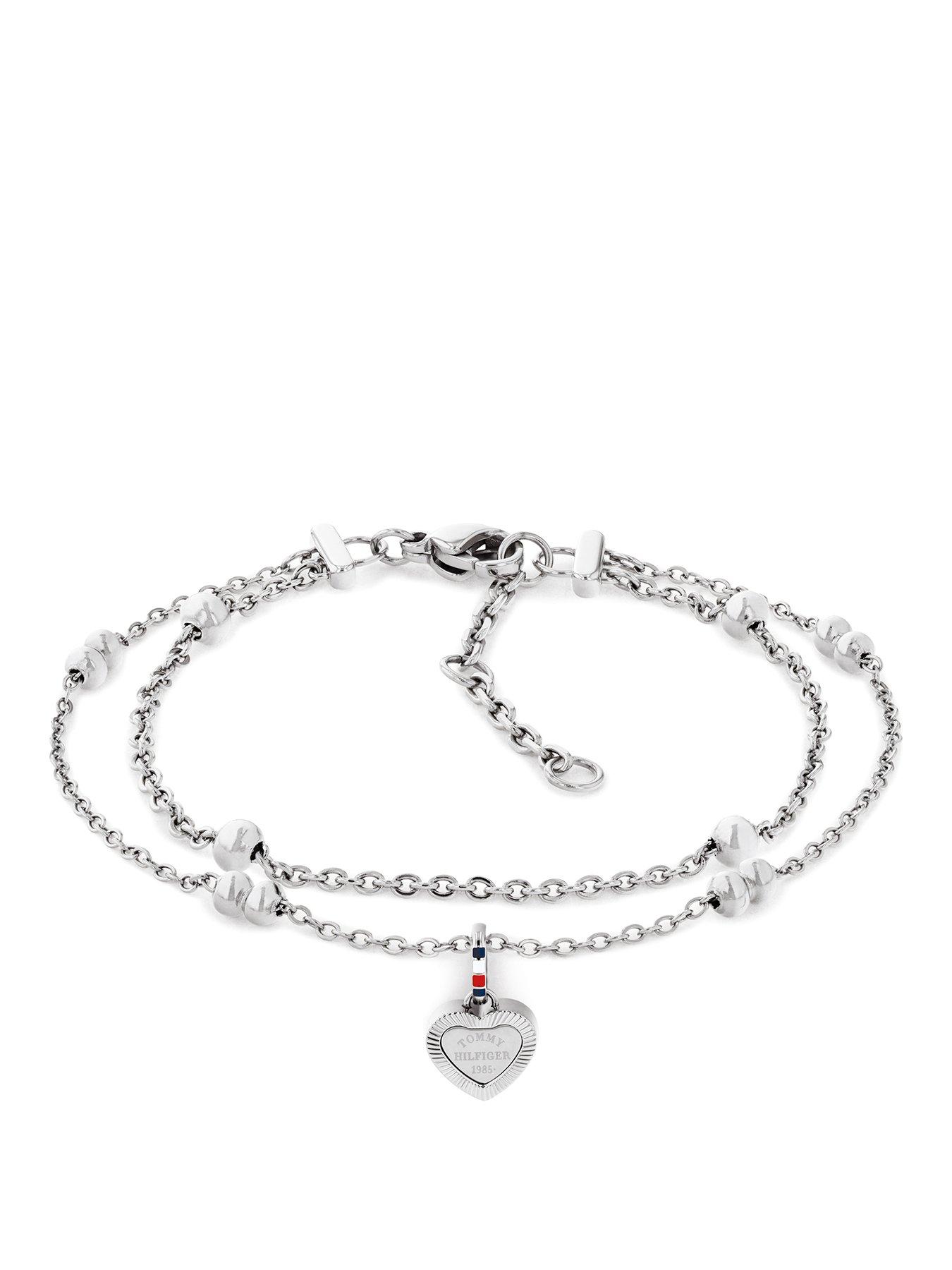 Tommy Hilfiger Tommy Hilfiger Womens Stainless Steel  Layered Chain Bracelet