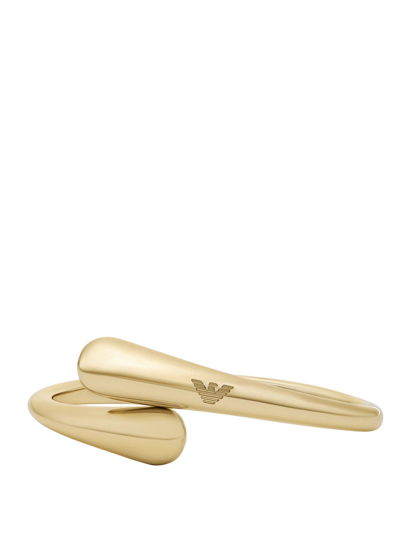 Emporio Armani Womens Gold-Tone Brass Bangle Bracelet, EGS3337710