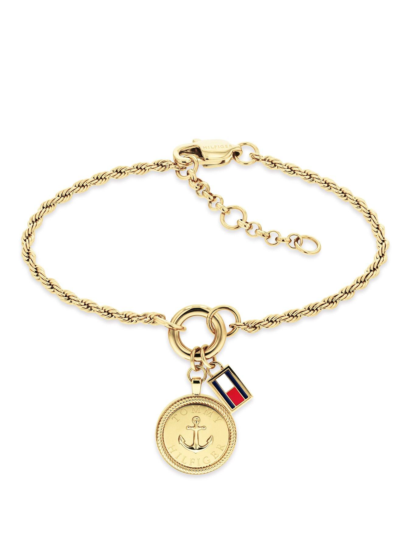 Tommy Hilfiger Womens Gold Plated Nautical Charm  Bracelet