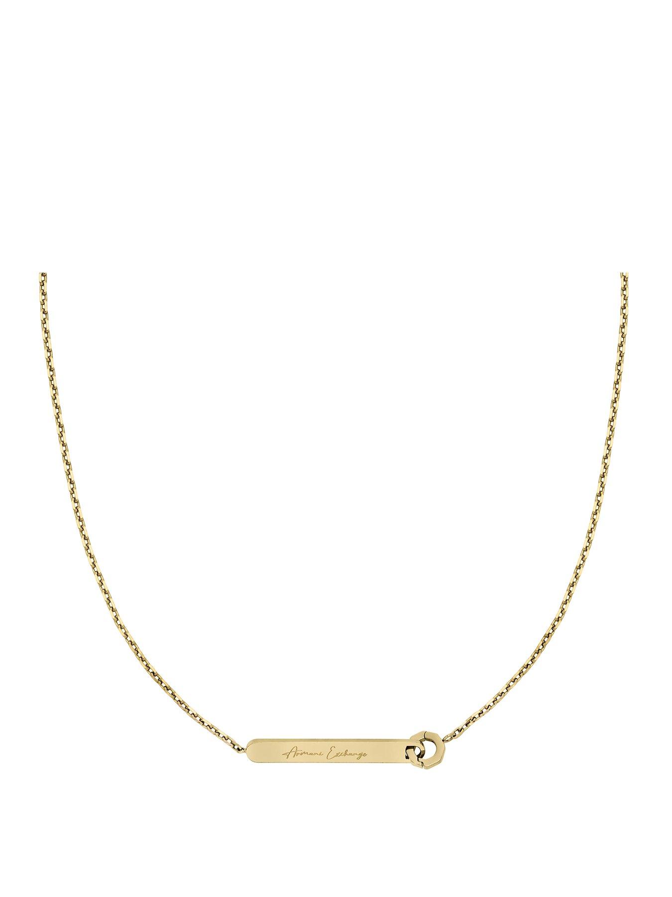 Armani Exchange Womens Stainless Steel ID Necklace, AXG0176710