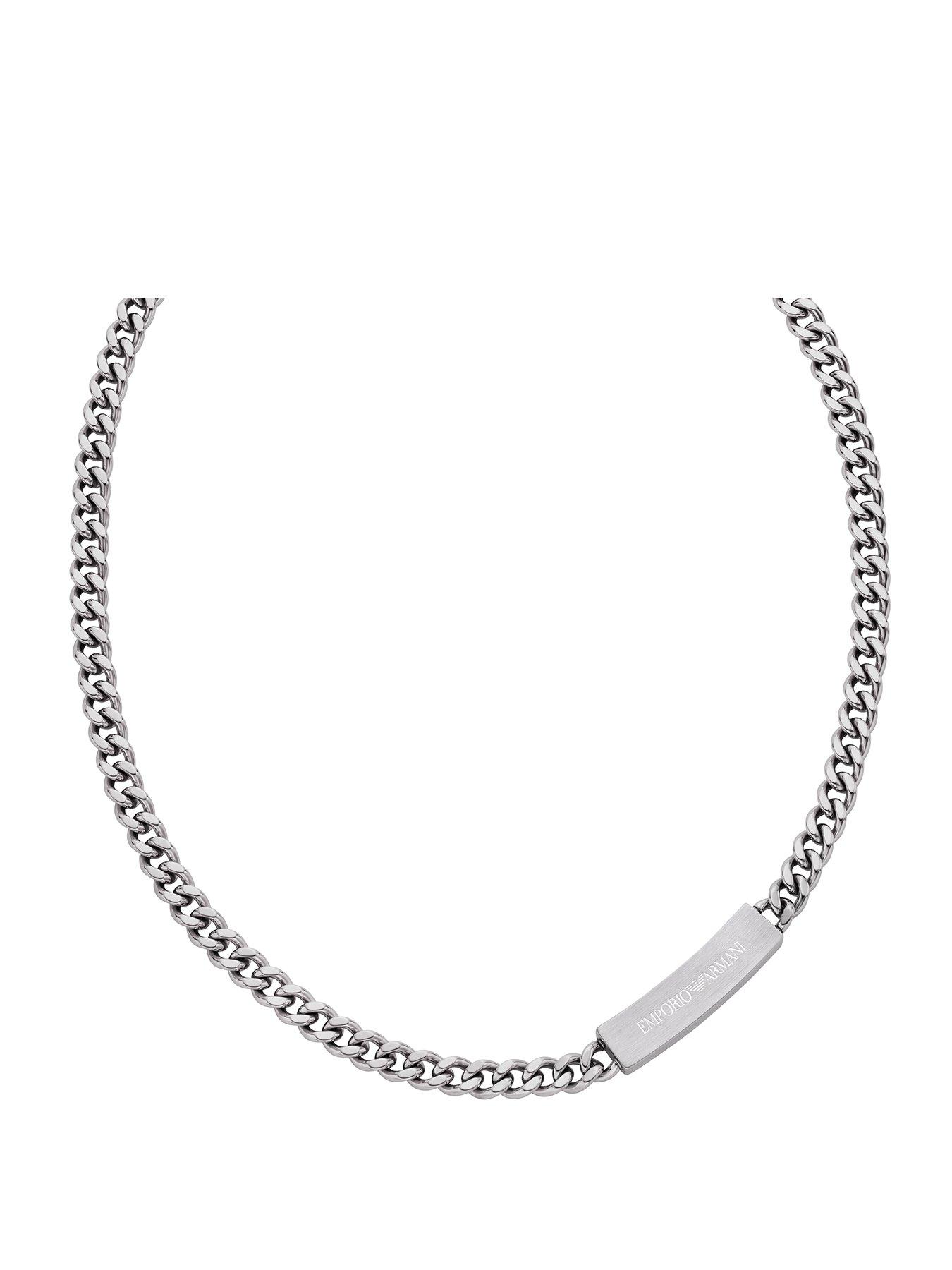 Emporio Armani Mens Stainless Steel ID Necklace, EGS3303040