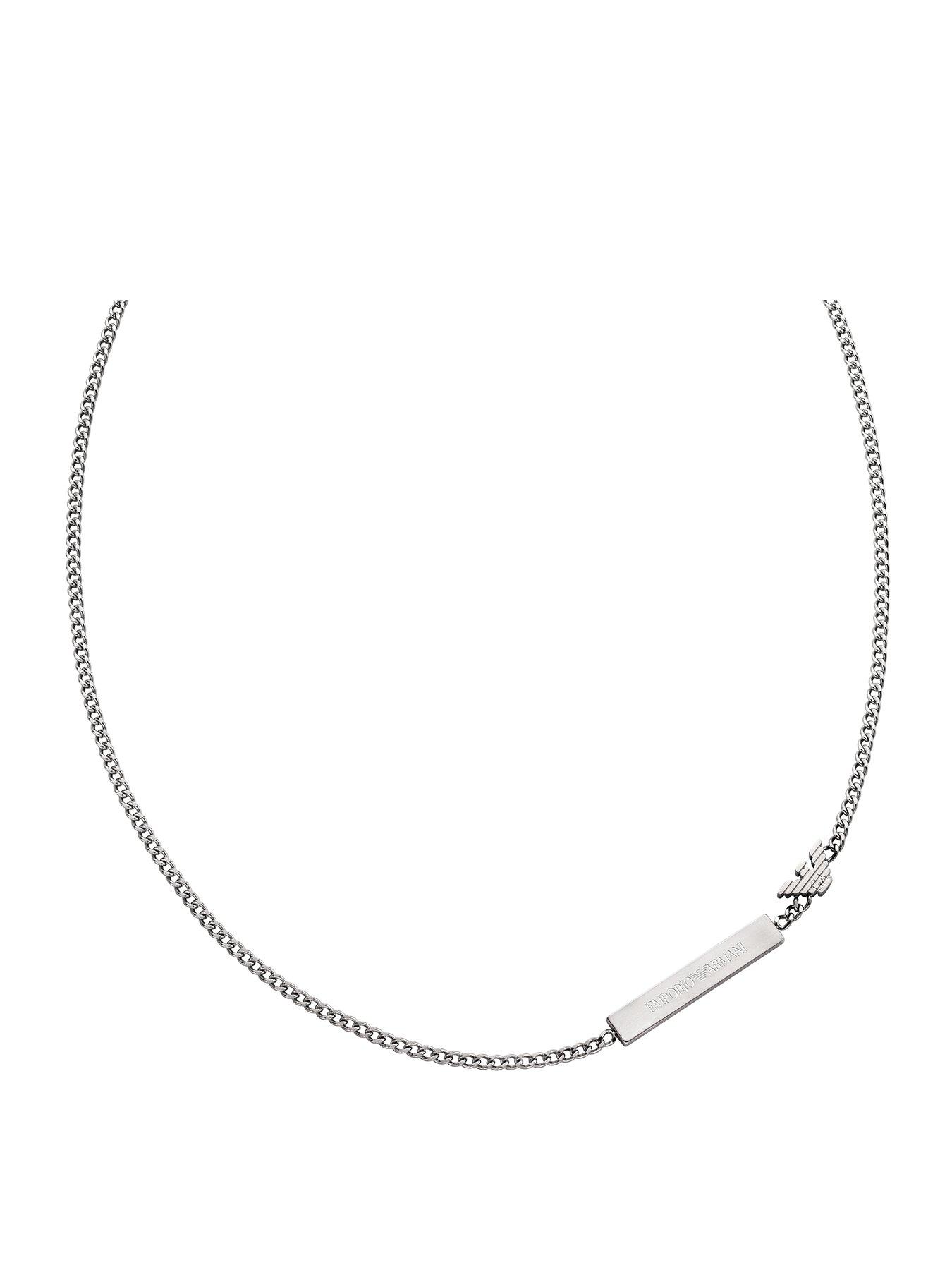 Emporio Armani Mens Stainless Steel ID Necklace, EGS3309040