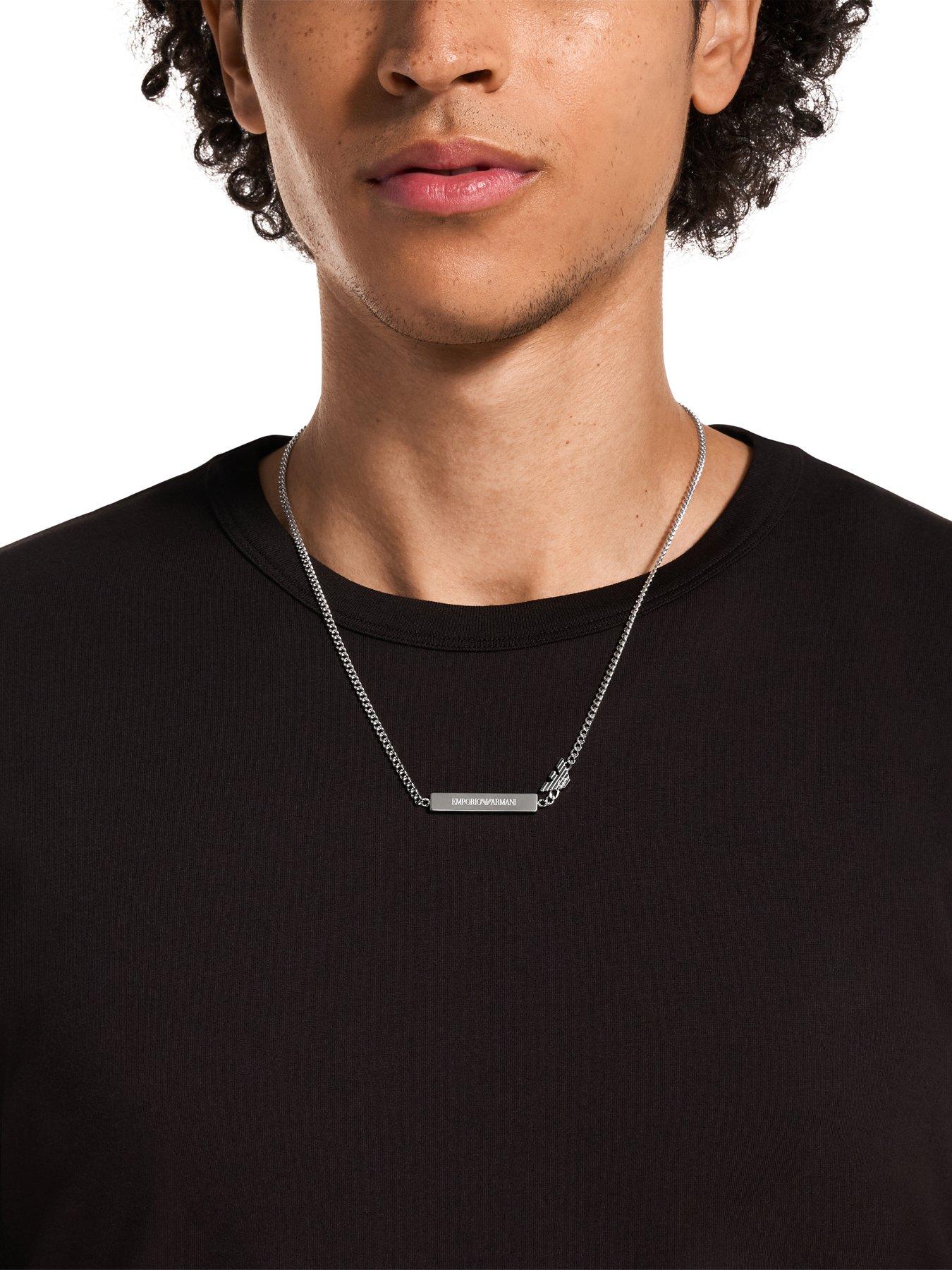 Image 3 of 4 of Emporio Armani Mens Stainless Steel ID Necklace, EGS3309040
