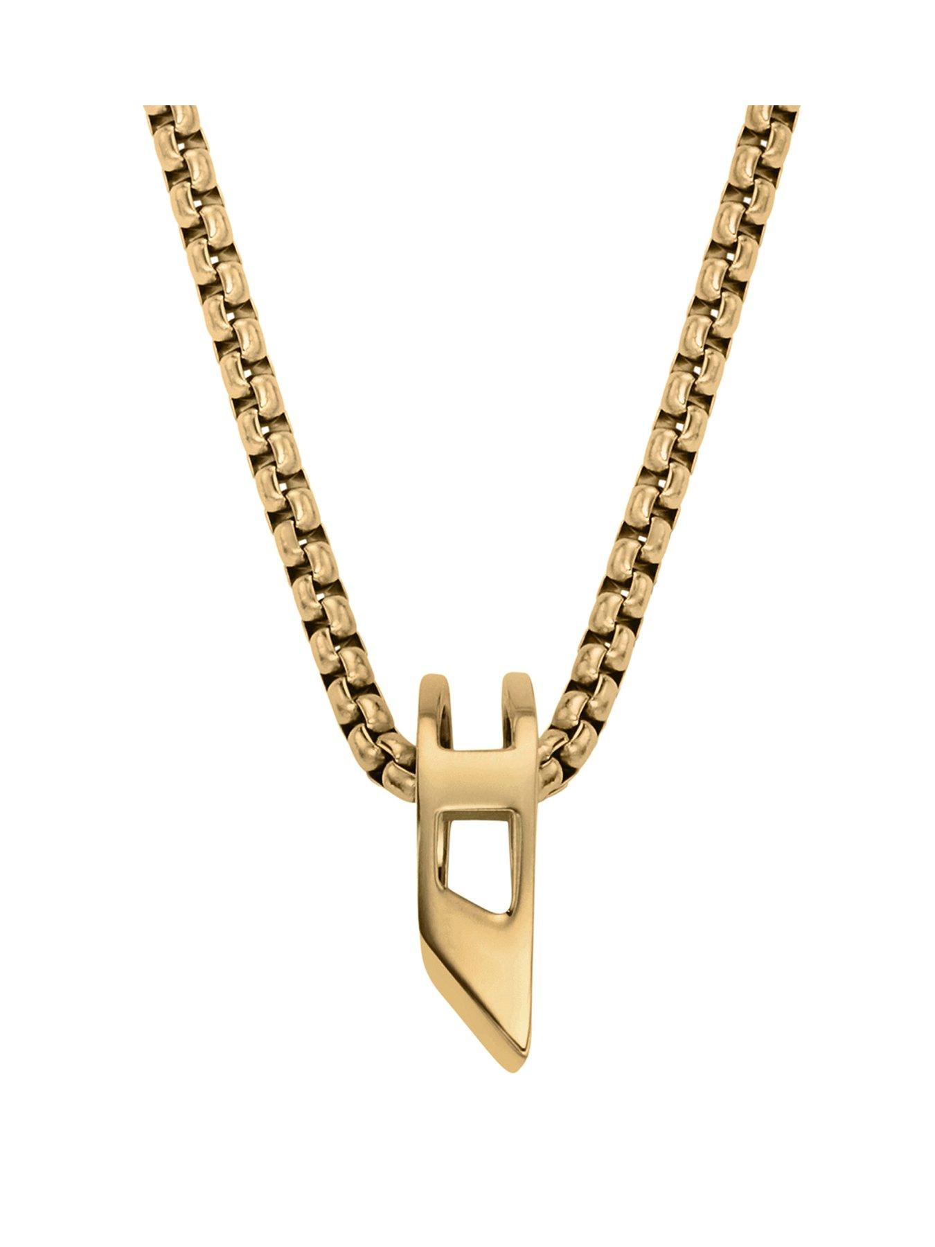 Diesel Unisex Stainless Steel Pendant Necklace, DX1670710