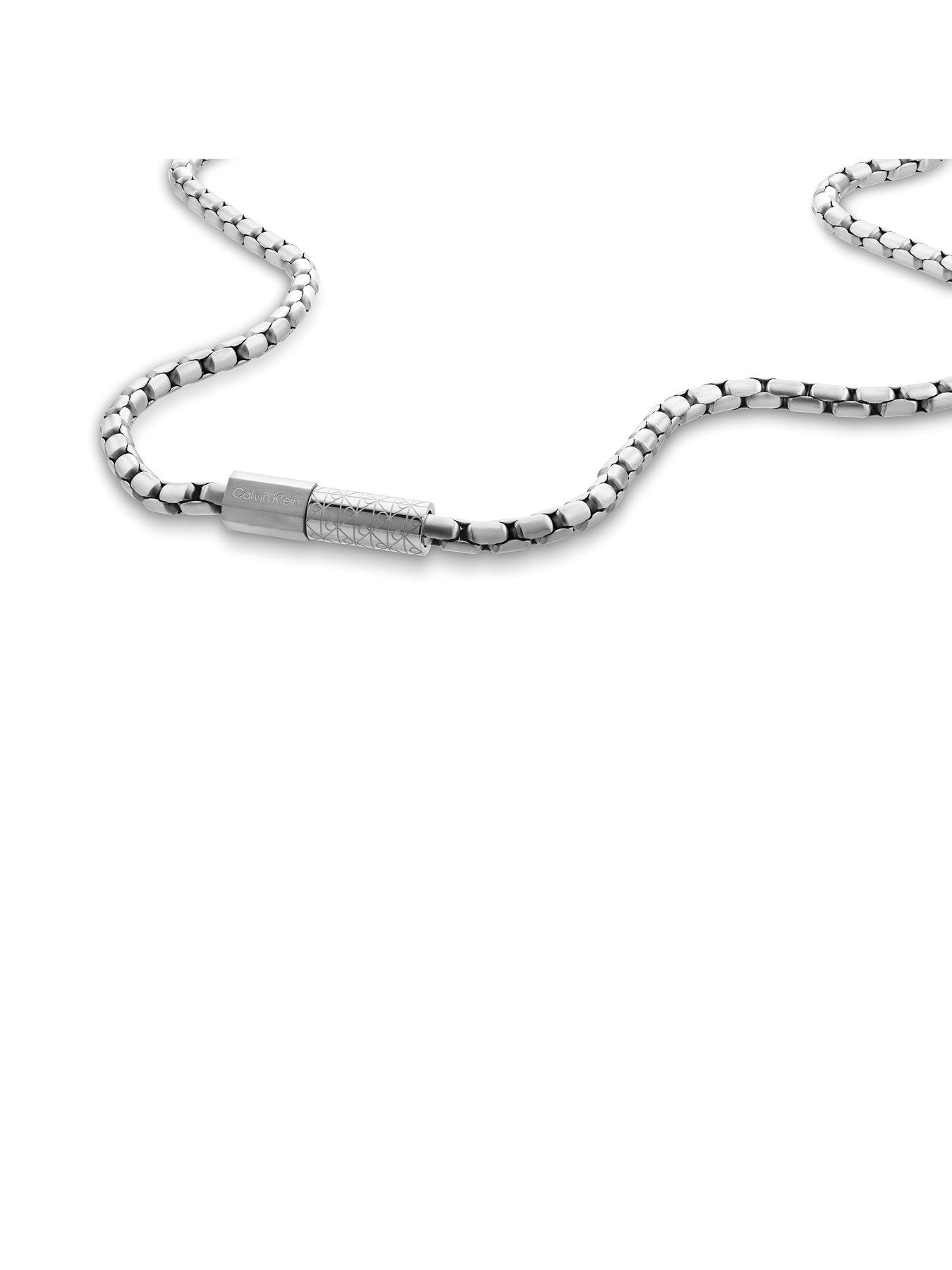 Image 2 of 5 of Calvin Klein Mens CK Contoured Barrel Stainless Steel Necklace