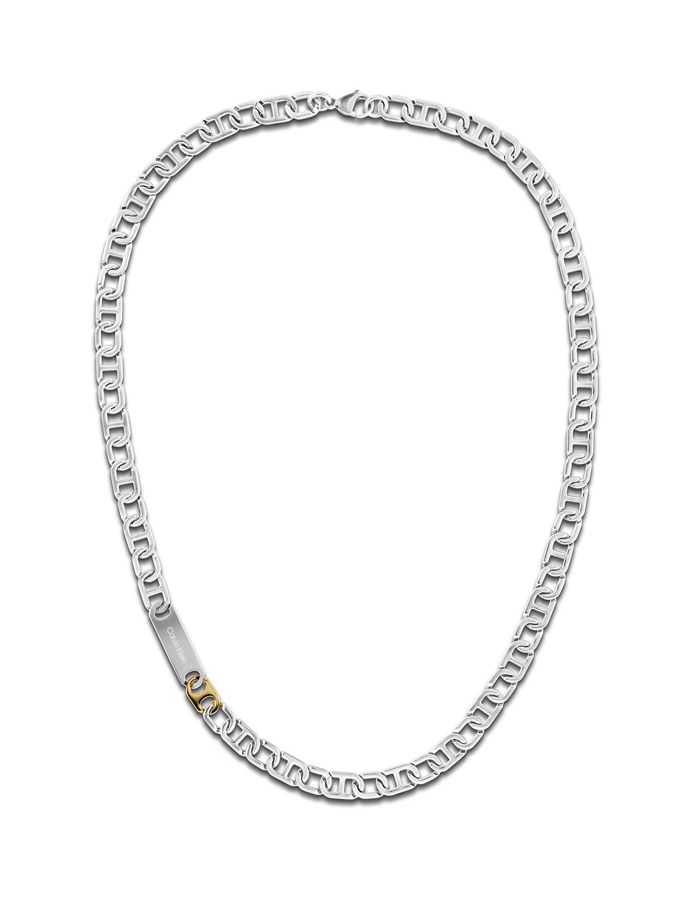 Calvin Klein Mens CK Candid Stainless Steel & Gold Plated Necklace, One Colour, Men