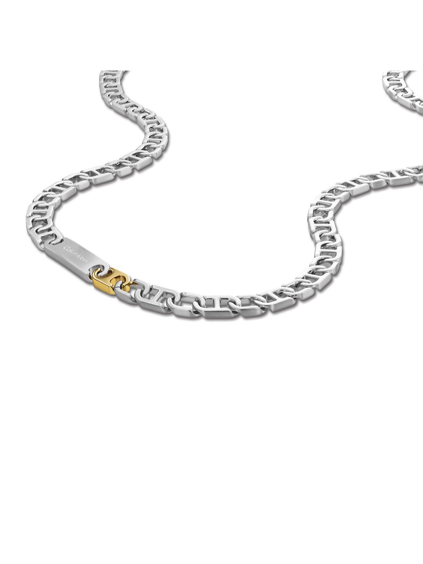 Image 2 of 5 of Calvin Klein Mens CK Candid Stainless Steel &amp; Gold Plated Necklace