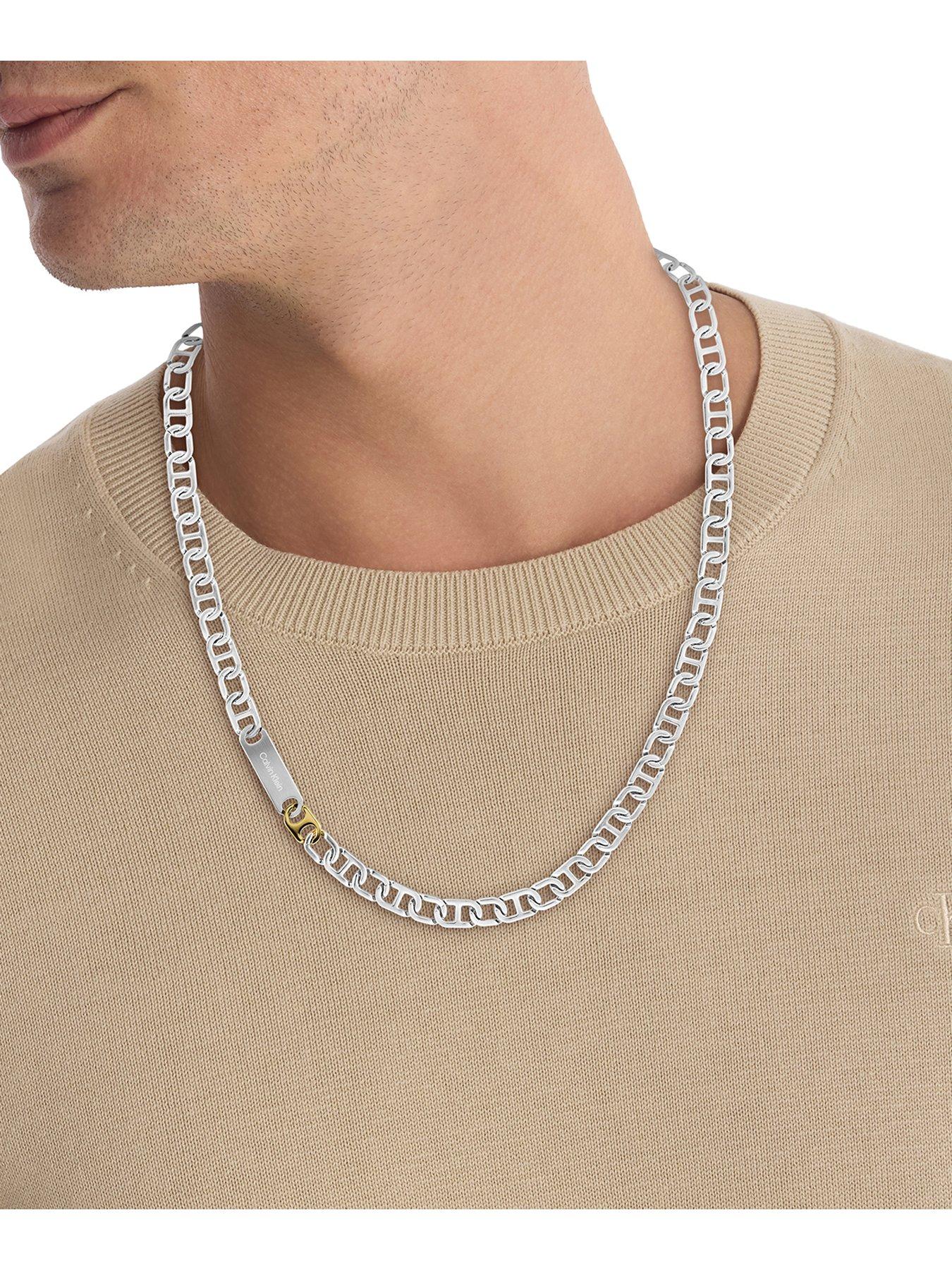 Image 3 of 5 of Calvin Klein Mens CK Candid Stainless Steel &amp; Gold Plated Necklace