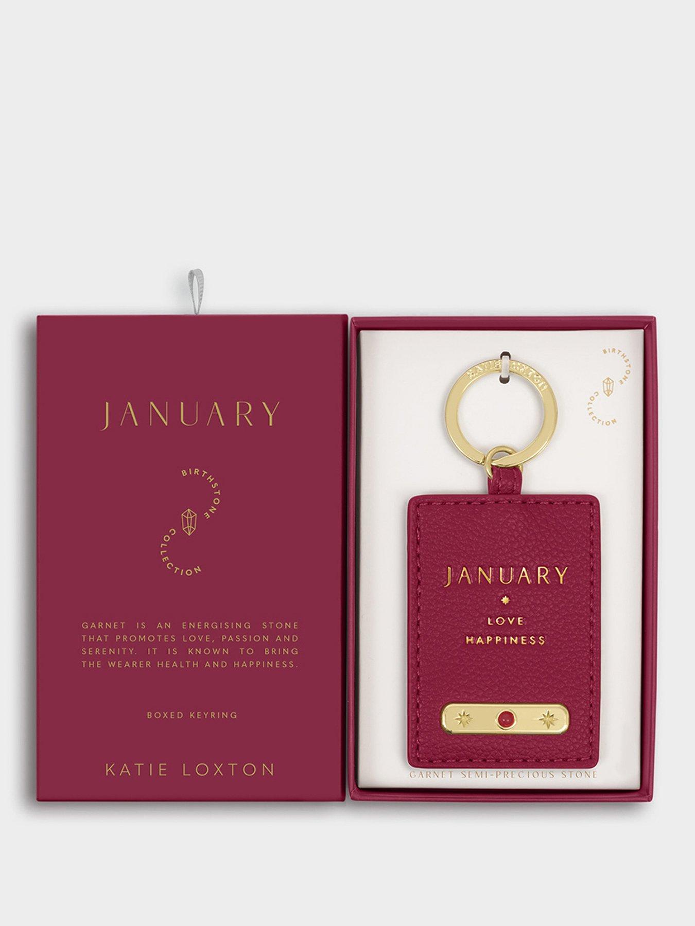 Katie Loxton BIRTHSTONE KEYRING, Off White , 7.5cm x 5.2cm
