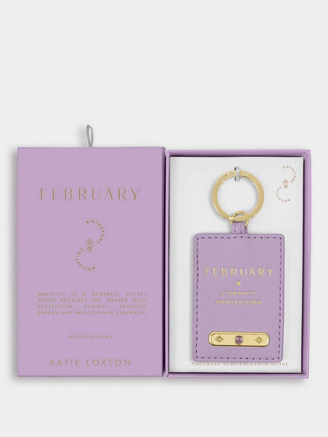 Katie Loxton BIRTHSTONE KEYRING, Off White , 7.5cm x 5.2cm