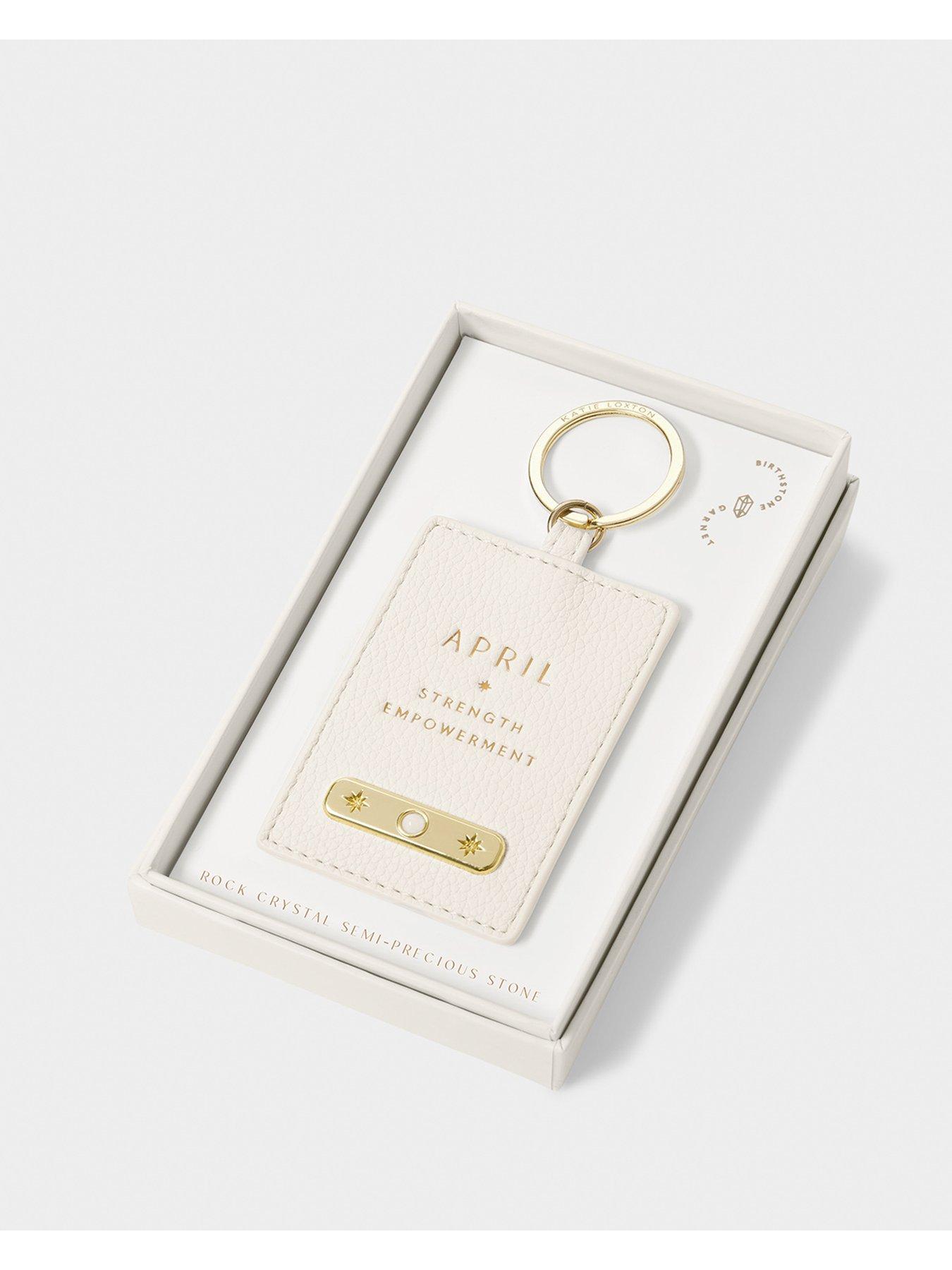 Image 3 of 6 of Katie Loxton BIRTHSTONE KEYRING, Off White , 7.5cm x 5.2cm