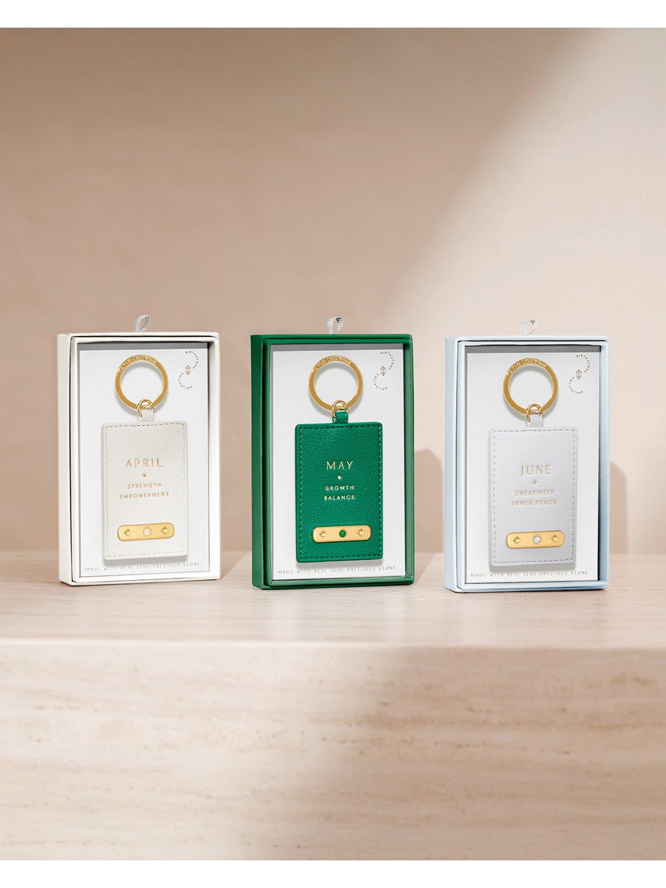 Image 5 of 6 of Katie Loxton BIRTHSTONE KEYRING, Off White , 7.5cm x 5.2cm