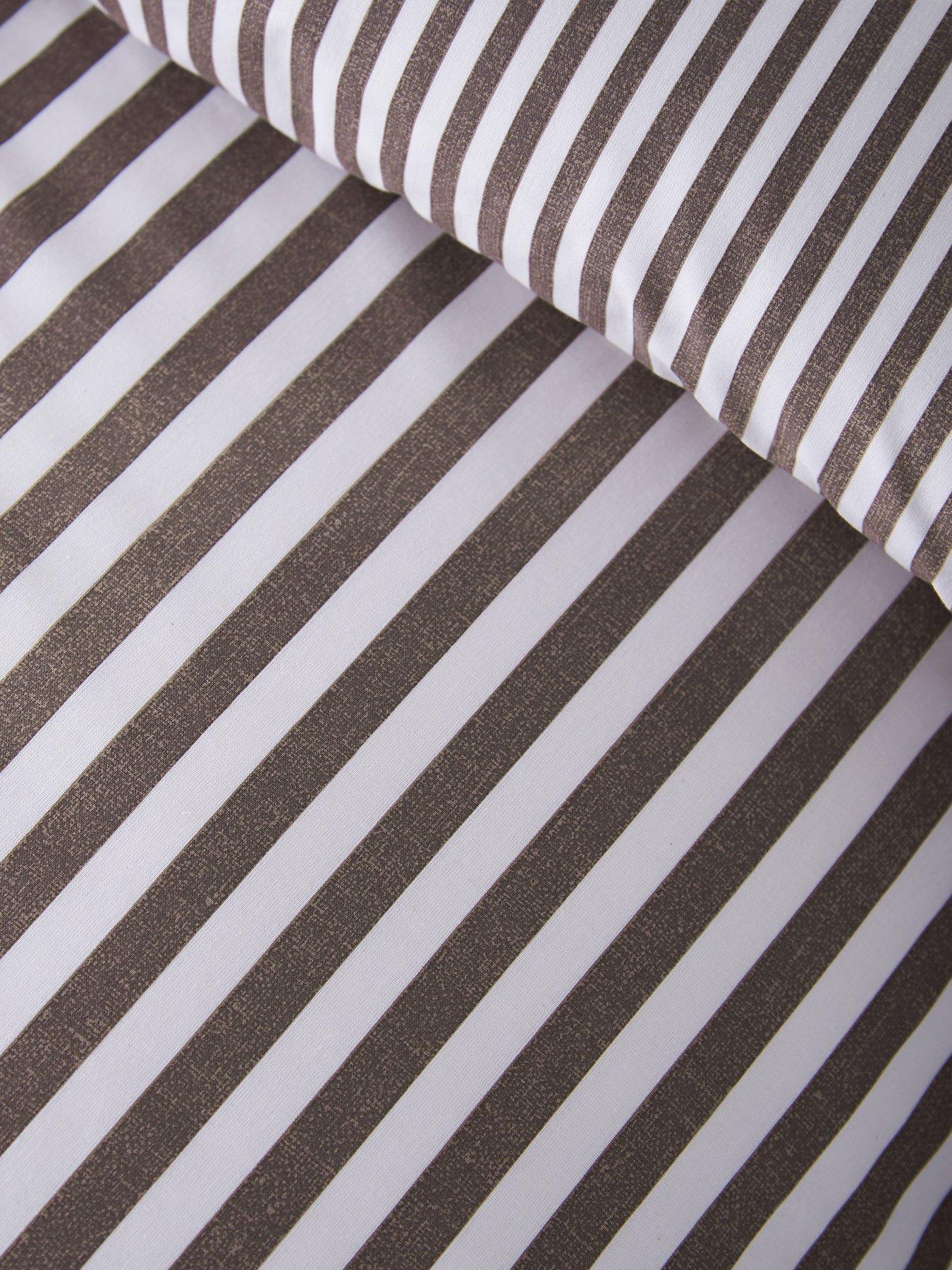 Image 5 of 5 of Catherine Lansfield Epping Textured Stripe Chocolate Duvet Set