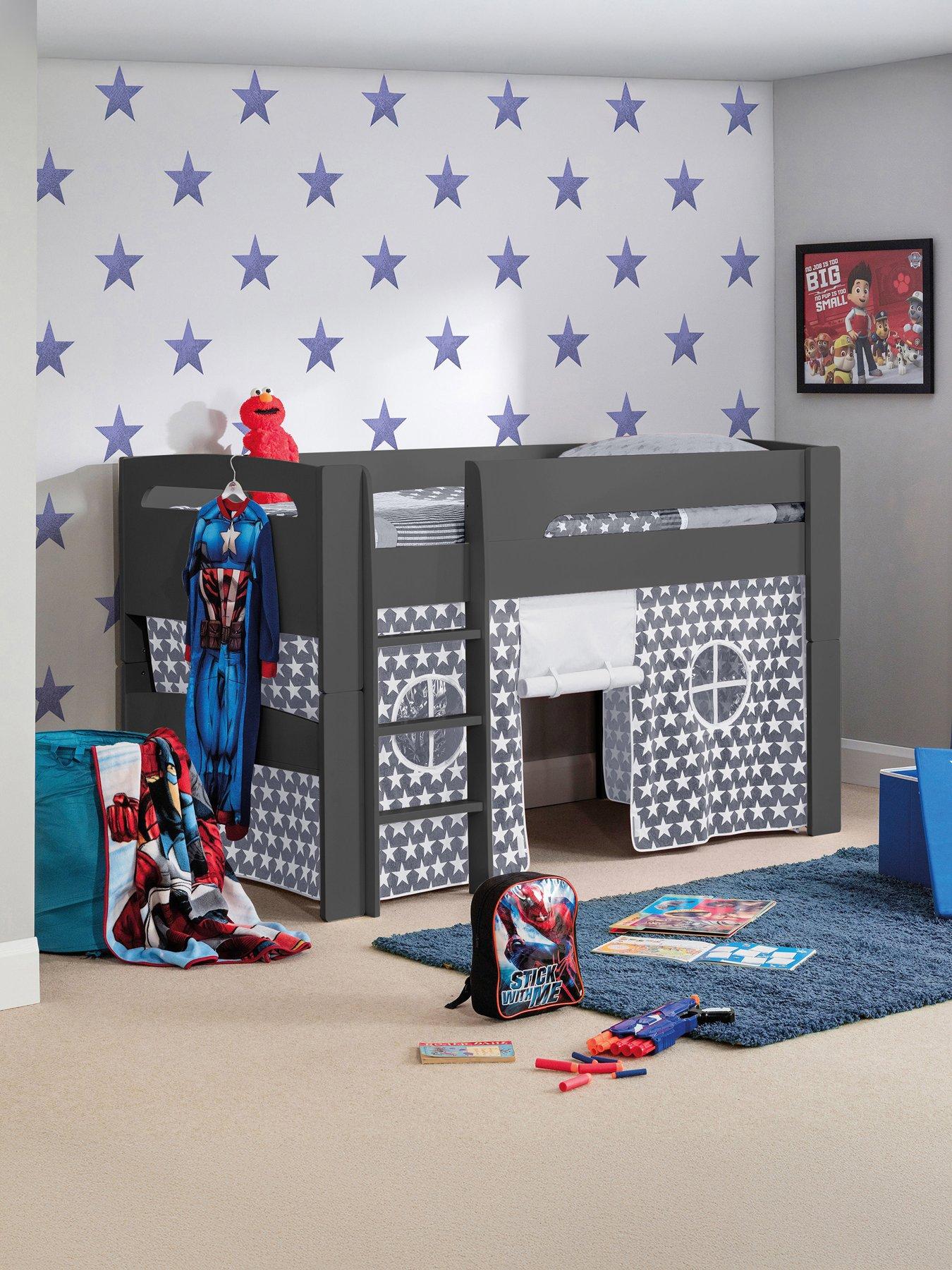 Julian Bowen Nova Anthracite Midsleeper Bed With Grey Star Tent