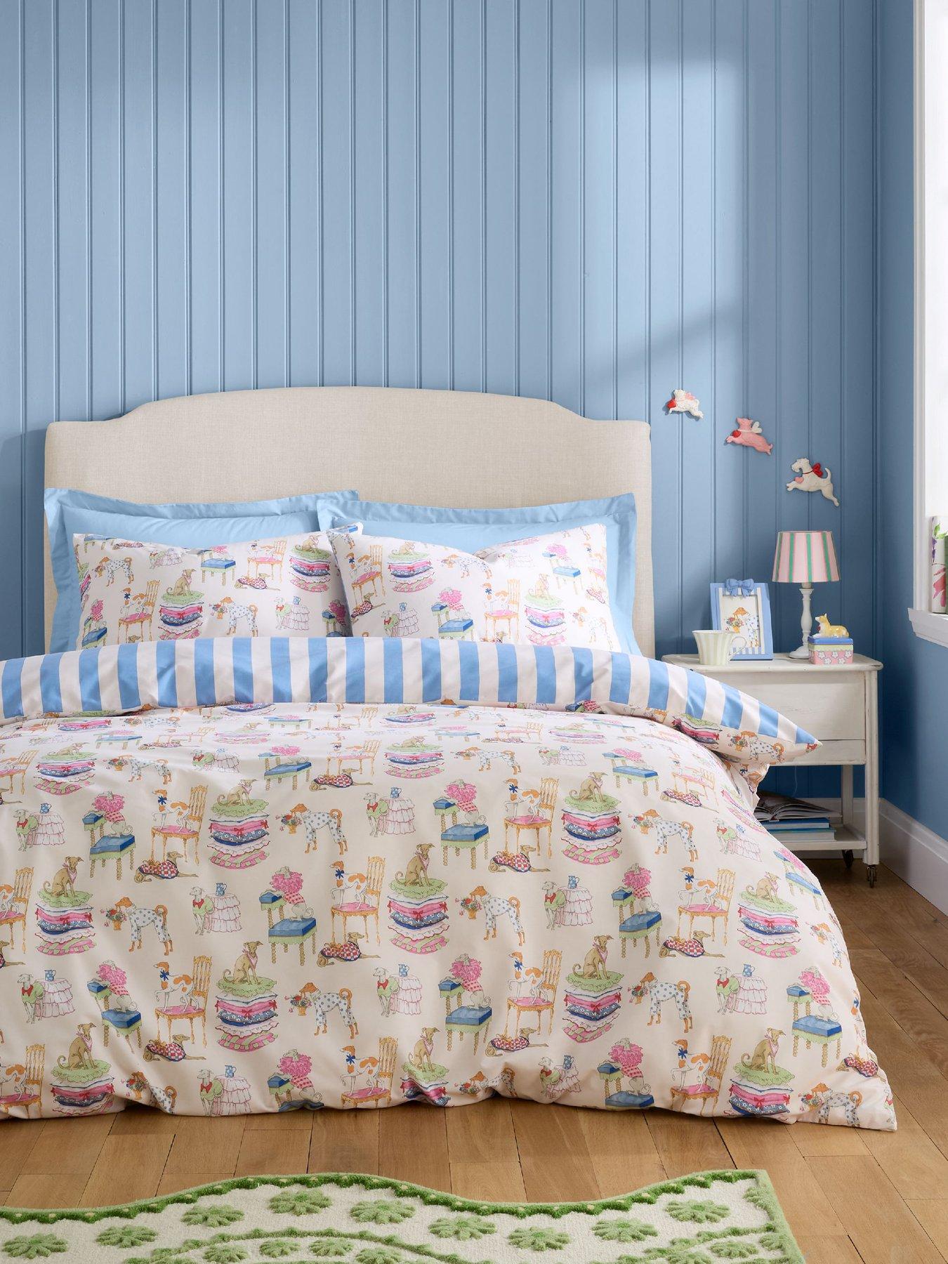 Cath Kidston Hackney Dogs Blue Double Duvet Set