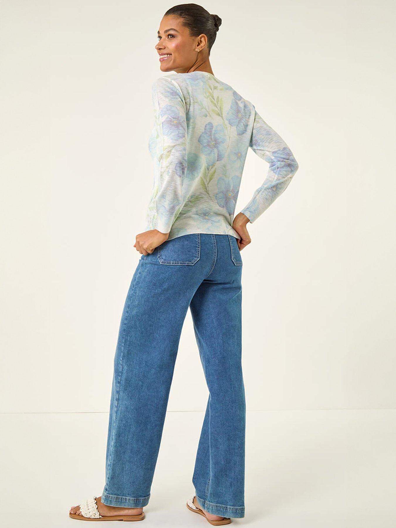 Image 2 of 5 of Roman Floral Print Knit Cardigan