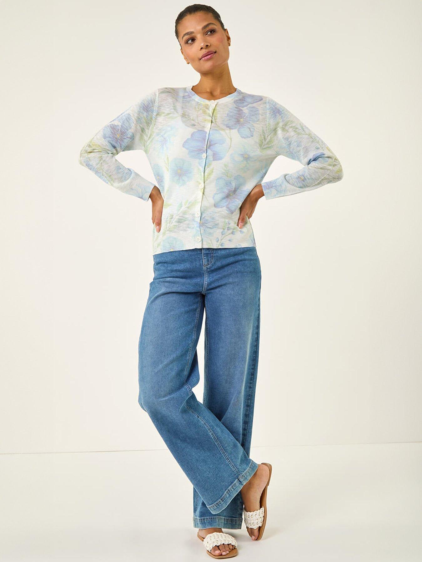 Image 3 of 5 of Roman Floral Print Knit Cardigan