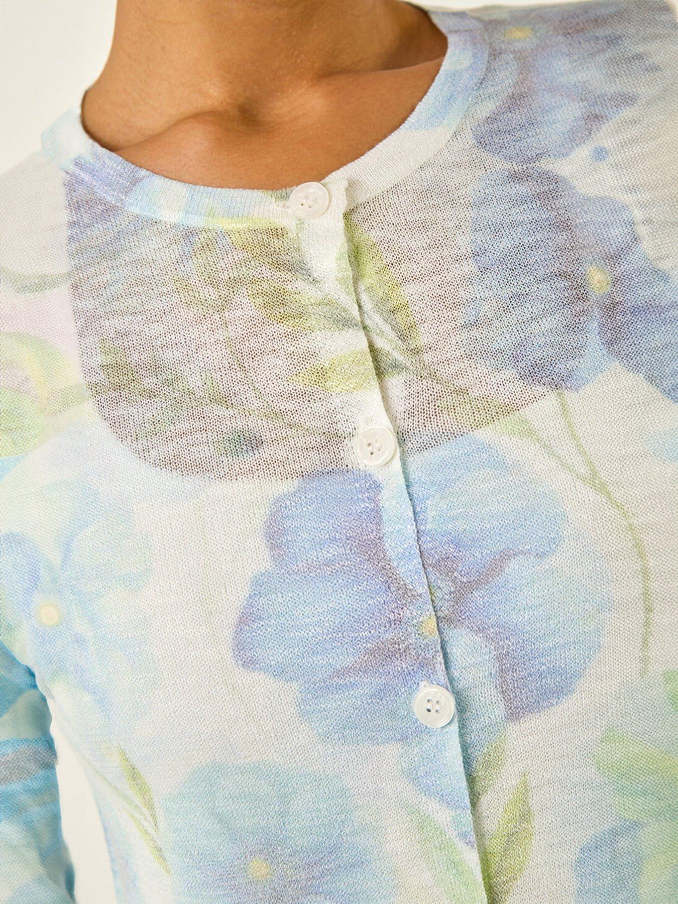 Image 5 of 5 of Roman Floral Print Knit Cardigan