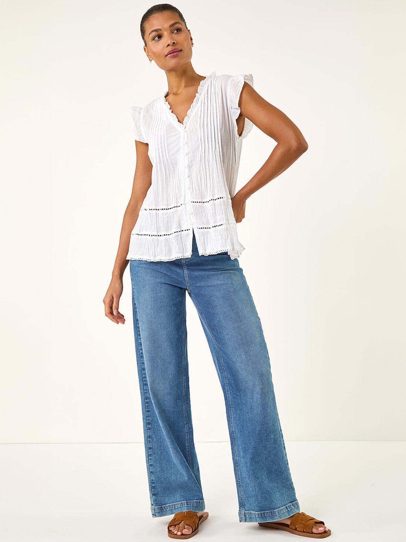 Image 3 of 5 of Roman Crinkle Frill Neck Blouse