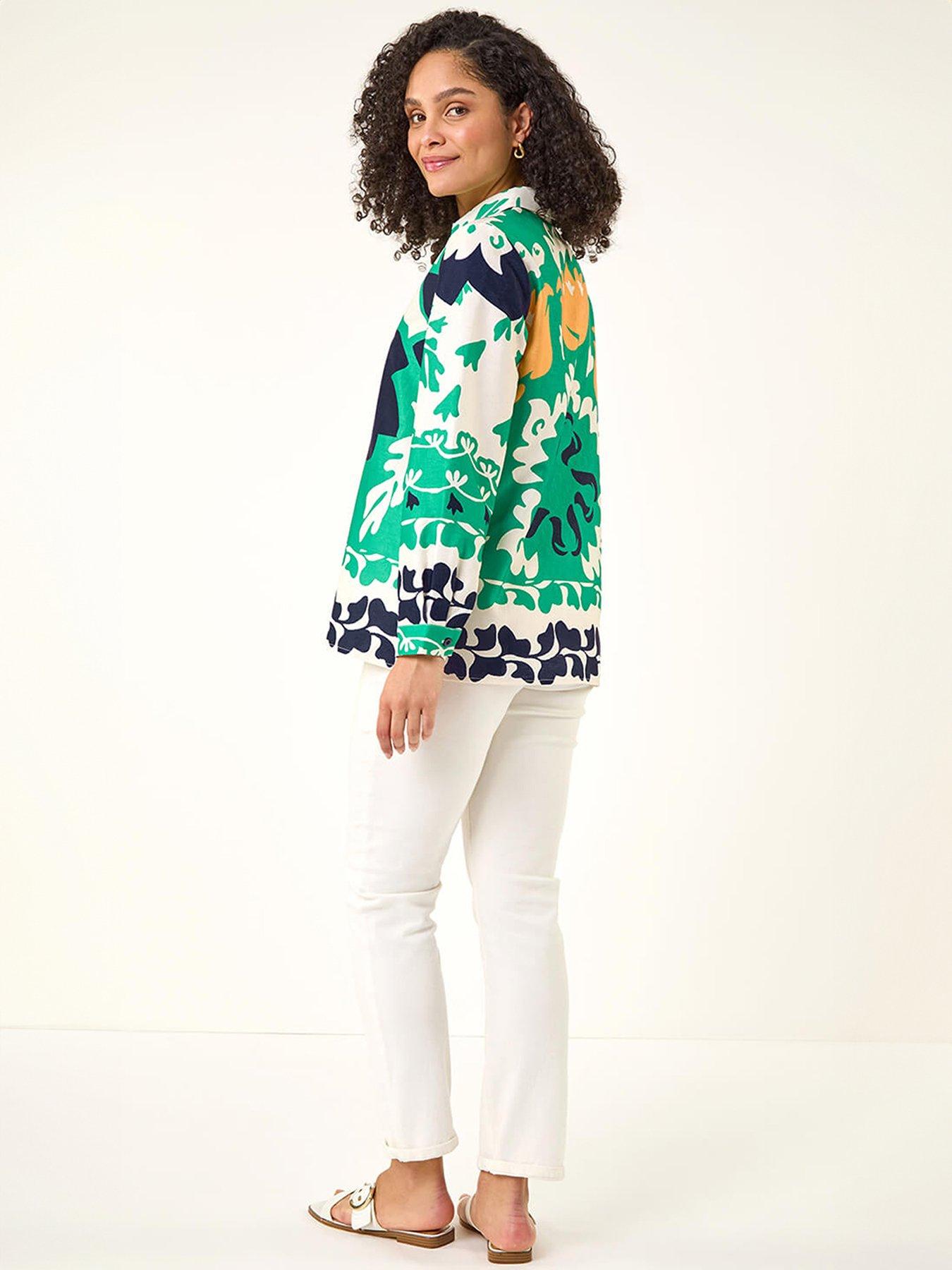 Image 2 of 5 of Roman Border Print Buttoned Shirt