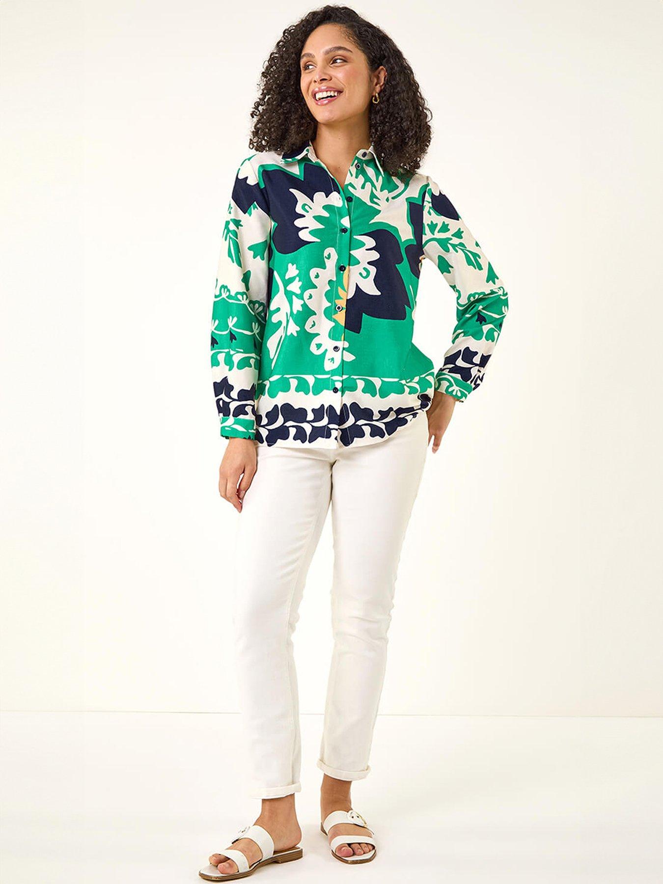 Image 3 of 5 of Roman Border Print Buttoned Shirt