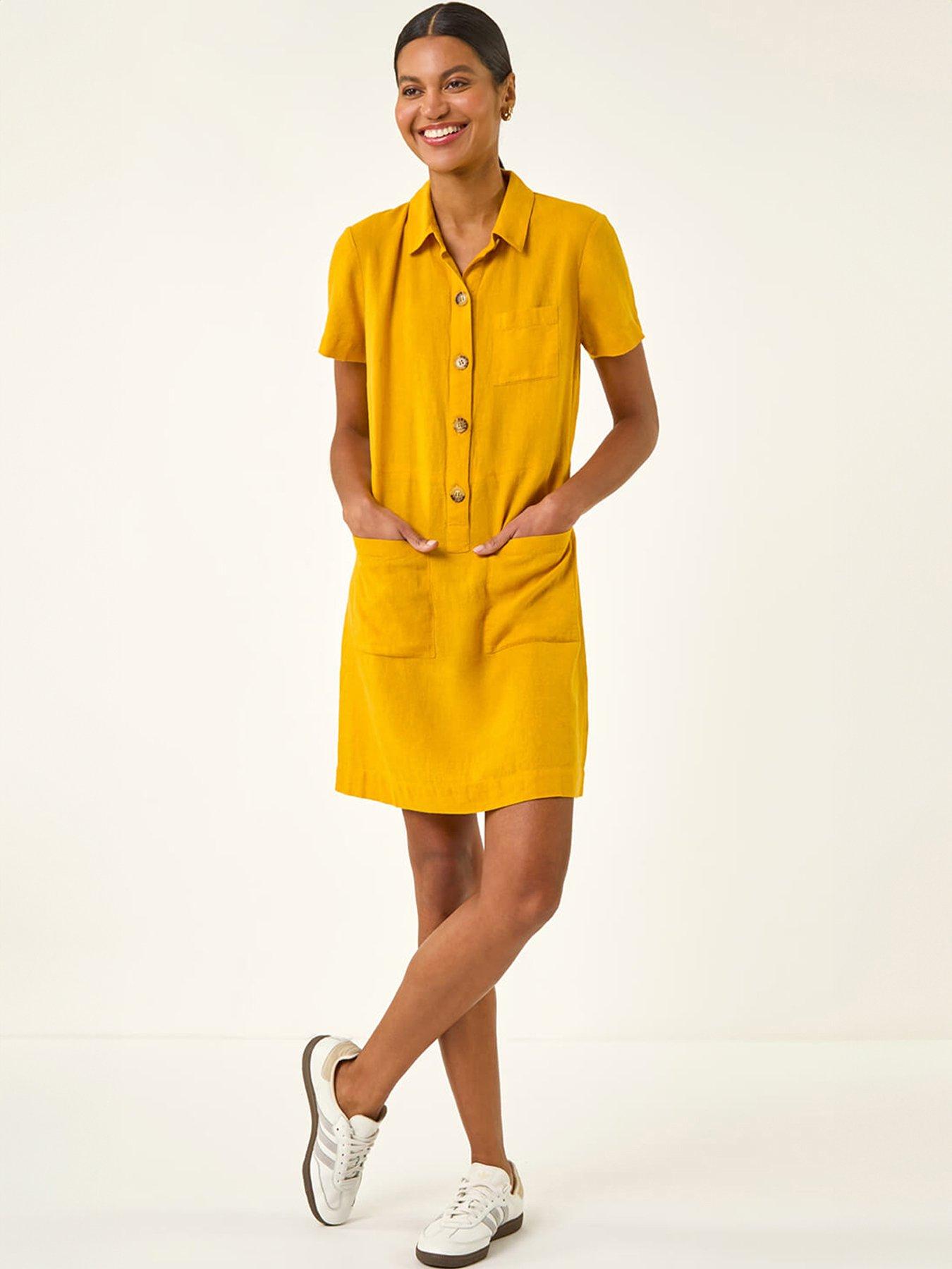 Roman Buttoned Mini Shirt Dress