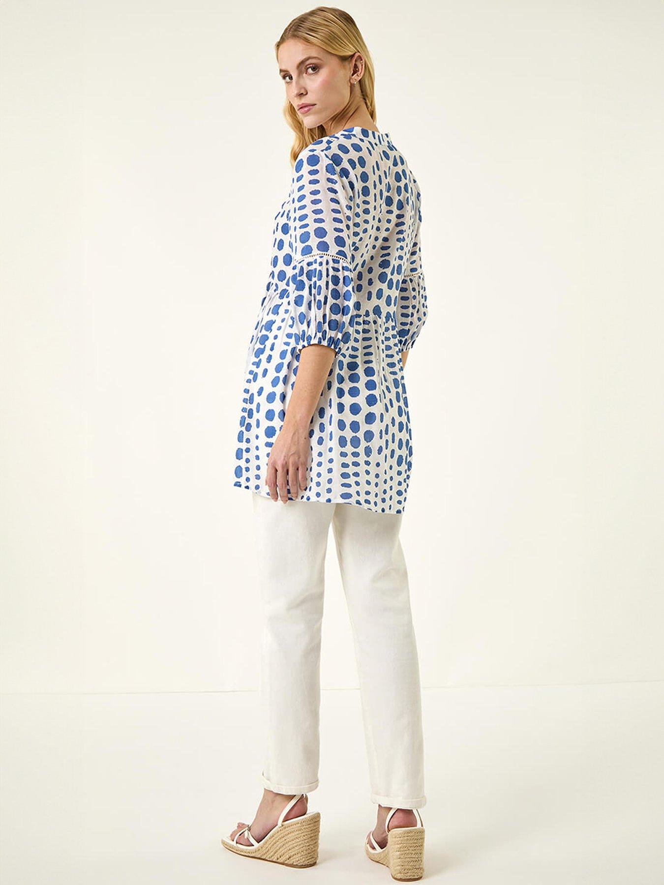 Image 2 of 5 of Roman Spot Print Tunic Top