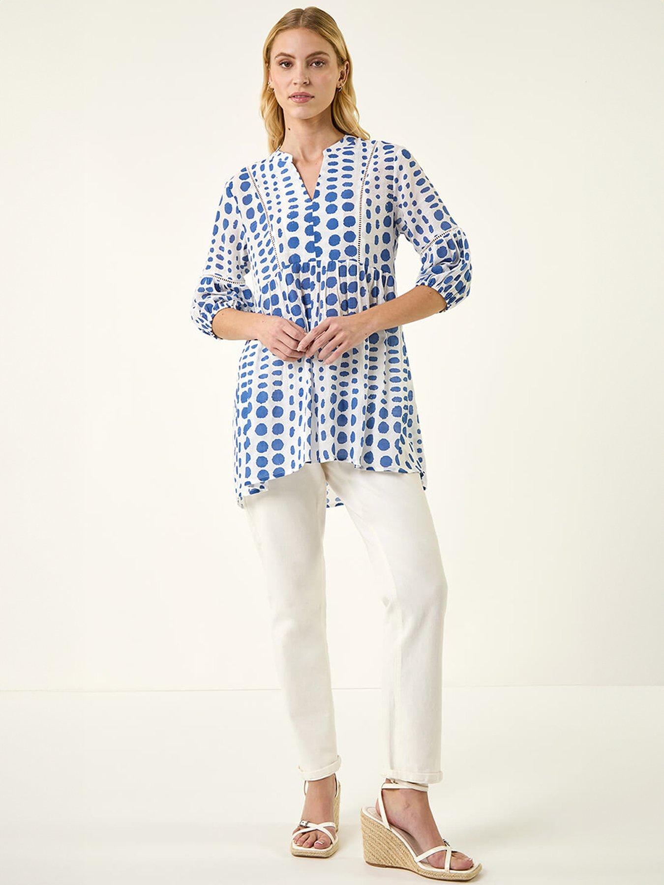 Image 3 of 5 of Roman Spot Print Tunic Top