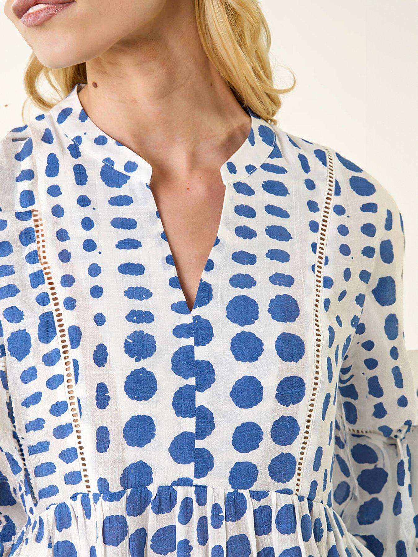 Image 5 of 5 of Roman Spot Print Tunic Top