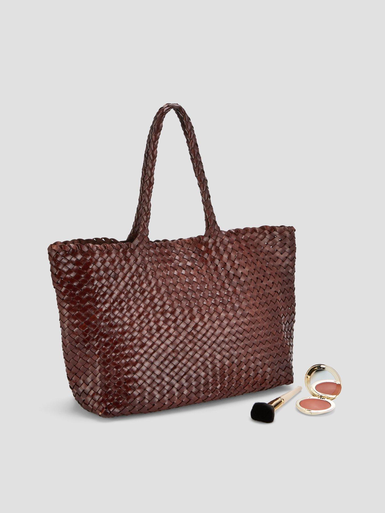 Image 2 of 6 of Ellyla Leia Large Weave Double Handle Bag - Brown