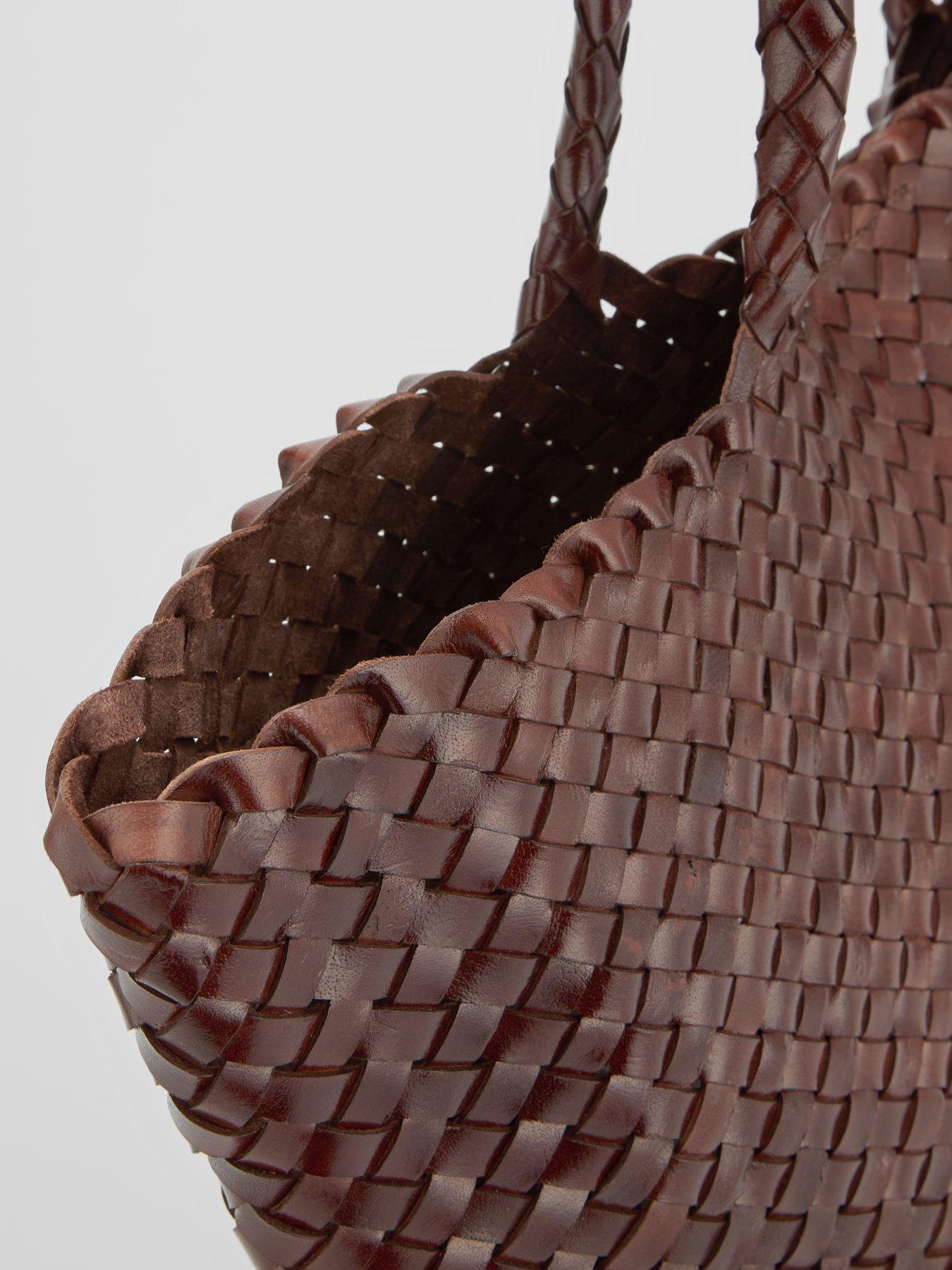 Image 3 of 6 of Ellyla Leia Large Weave Double Handle Bag - Brown