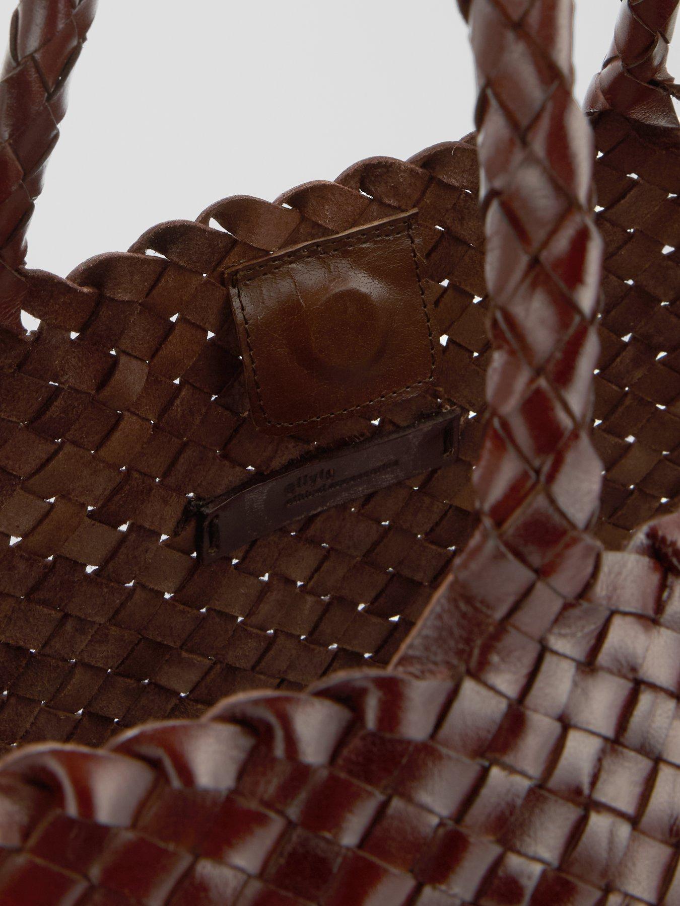 Image 6 of 6 of Ellyla Leia Large Weave Double Handle Bag - Brown