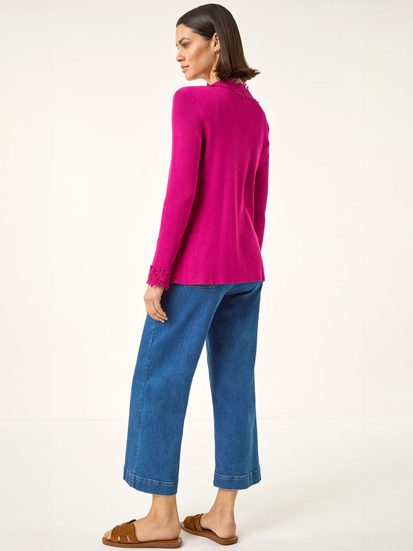 Image 2 of 5 of Roman Lace Trim Knit Cardigan