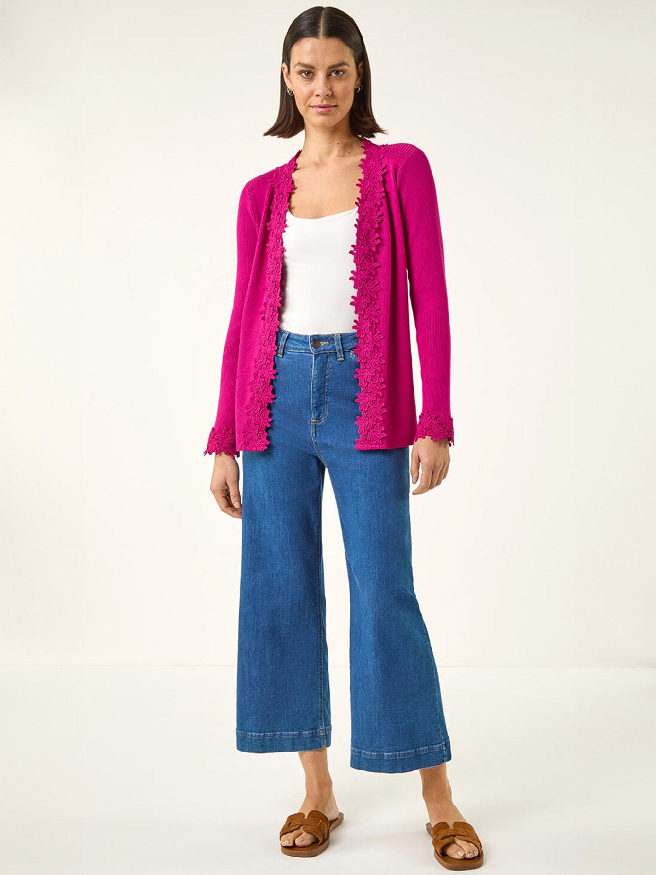Image 3 of 5 of Roman Lace Trim Knit Cardigan