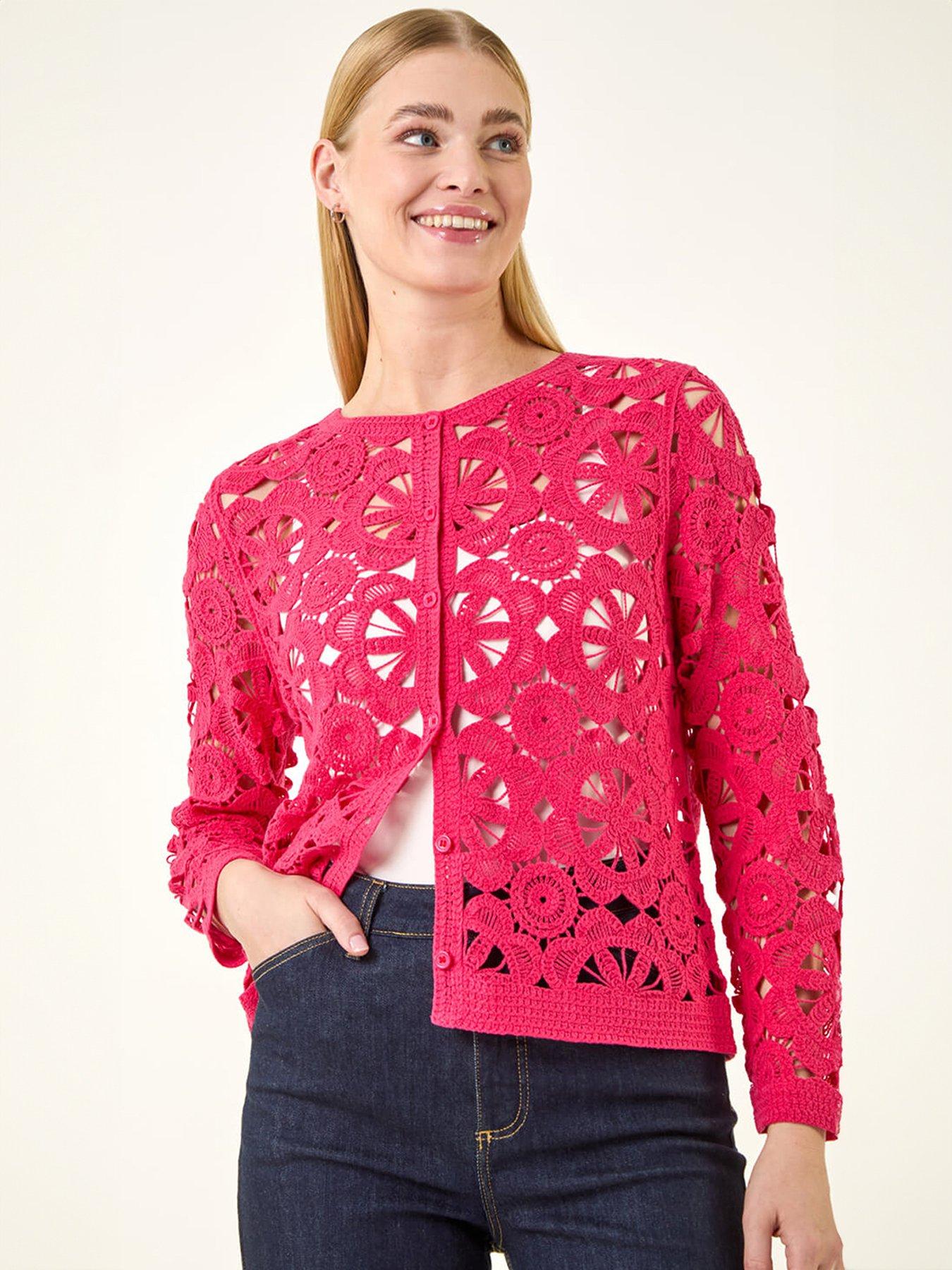 Roman Crochet Knit Cardigan