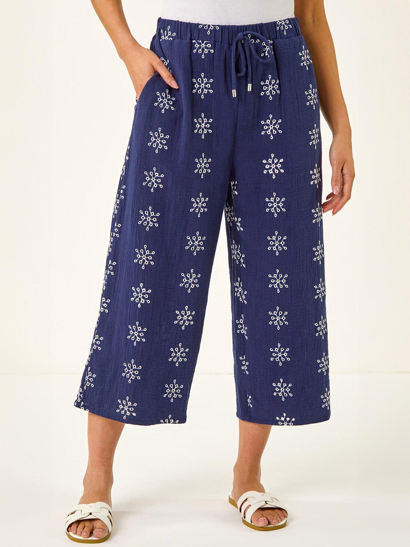 Roman Petite Embroidered Cropped Trouser