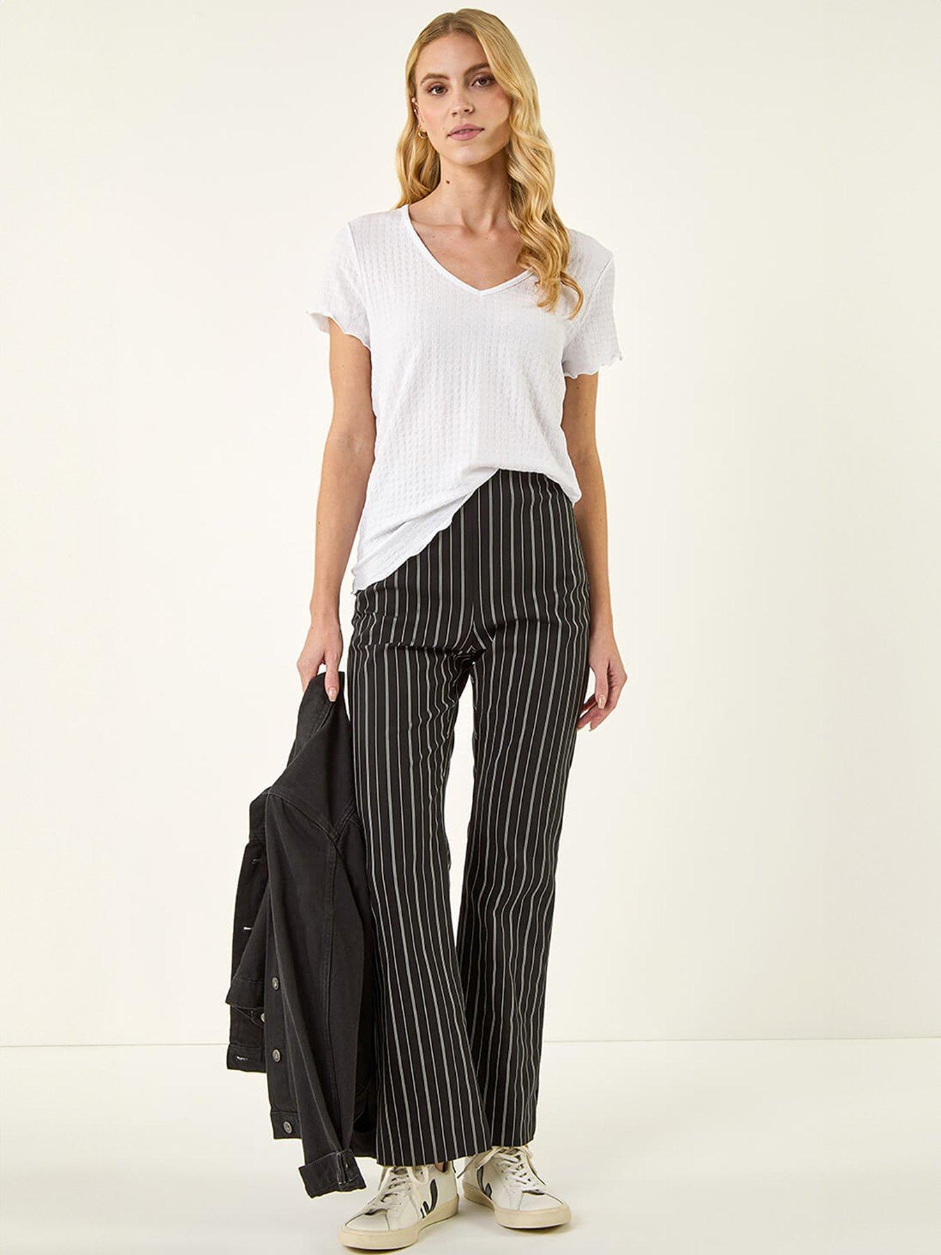 Image 3 of 5 of Roman Stripe Print Bootleg Trouser