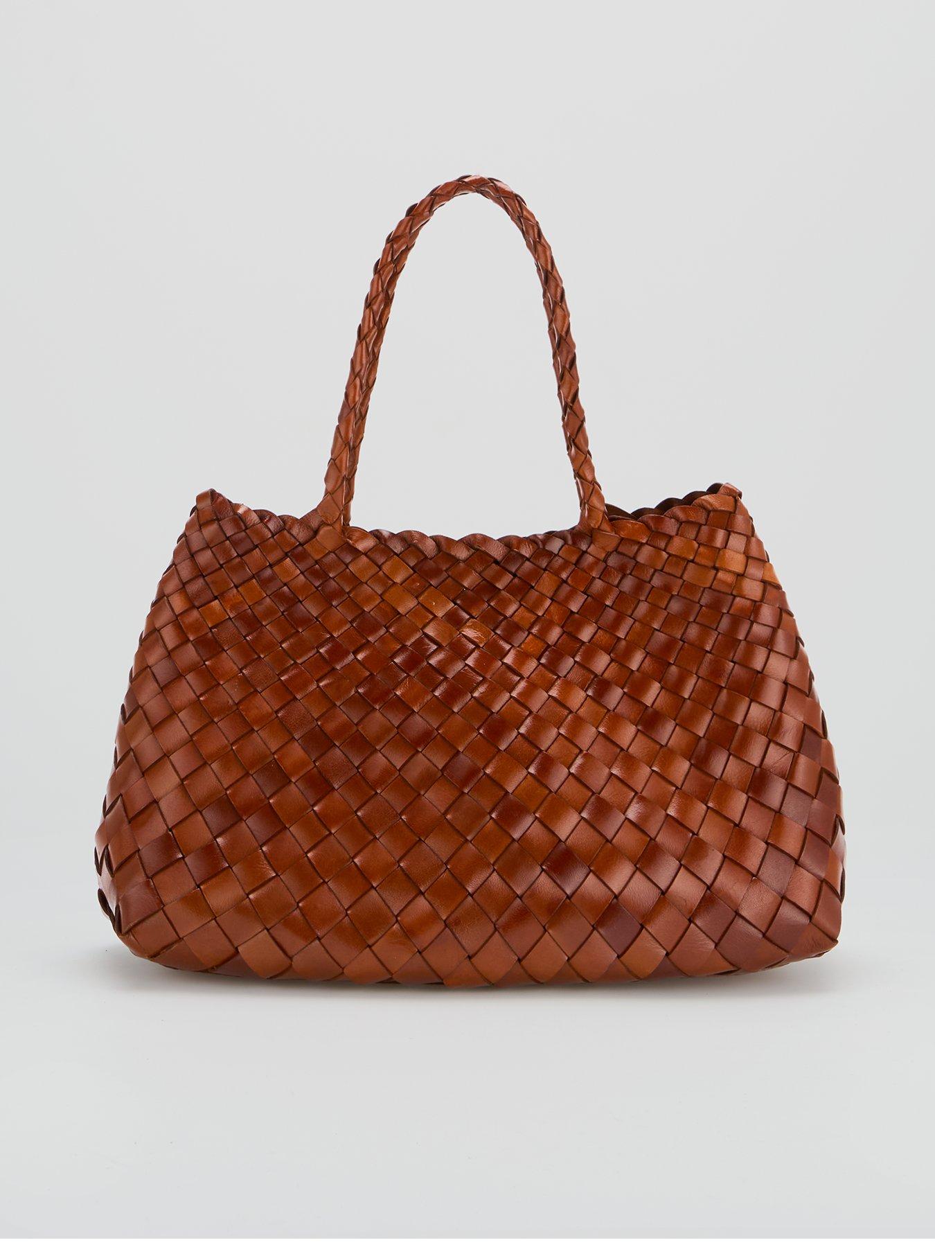 Ellyla Selina Short Handles Woven Shoulder Bag - Brown