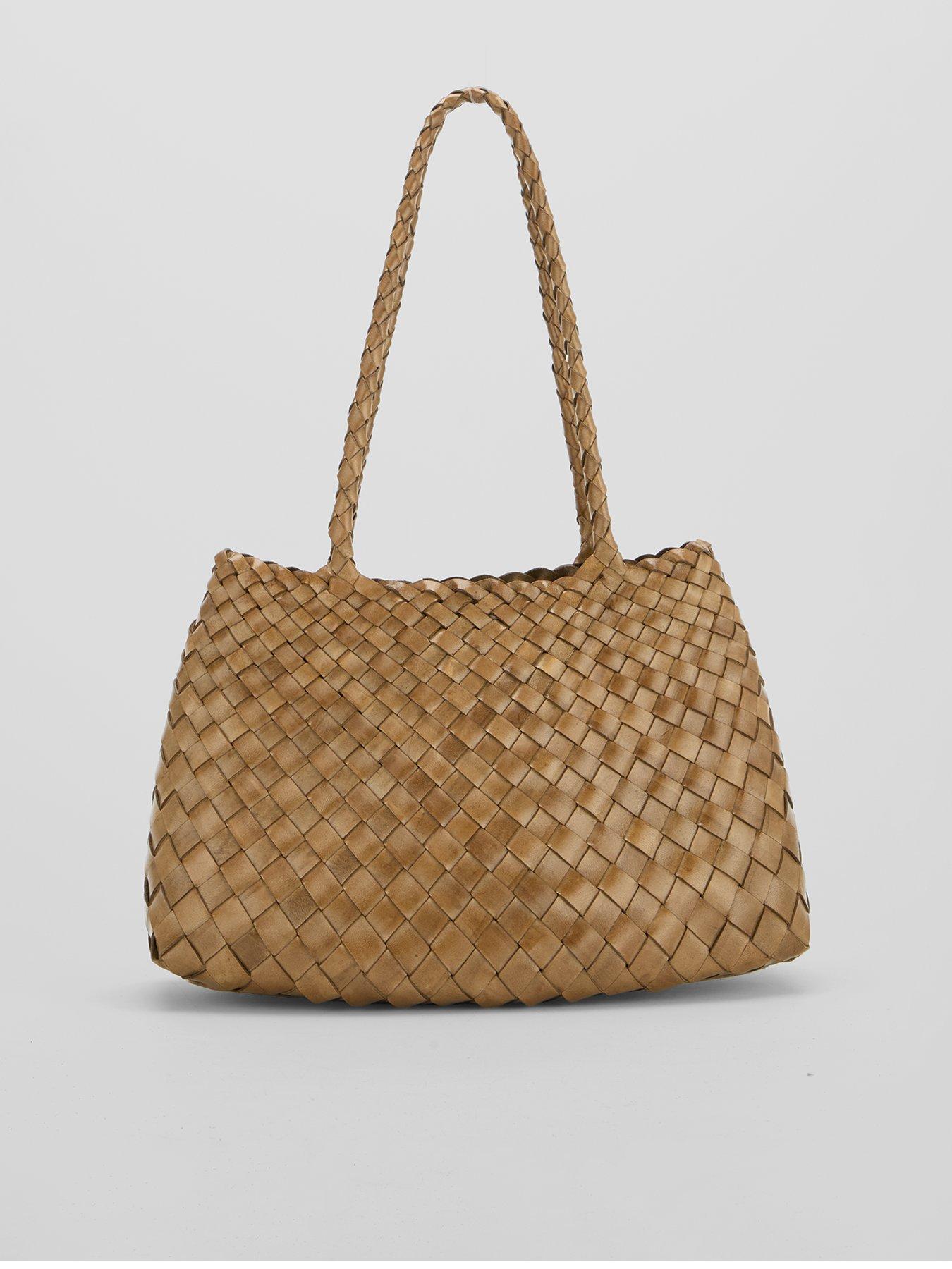 Ellyla Selina Long Handles Woven Shoulder Bag - Brown